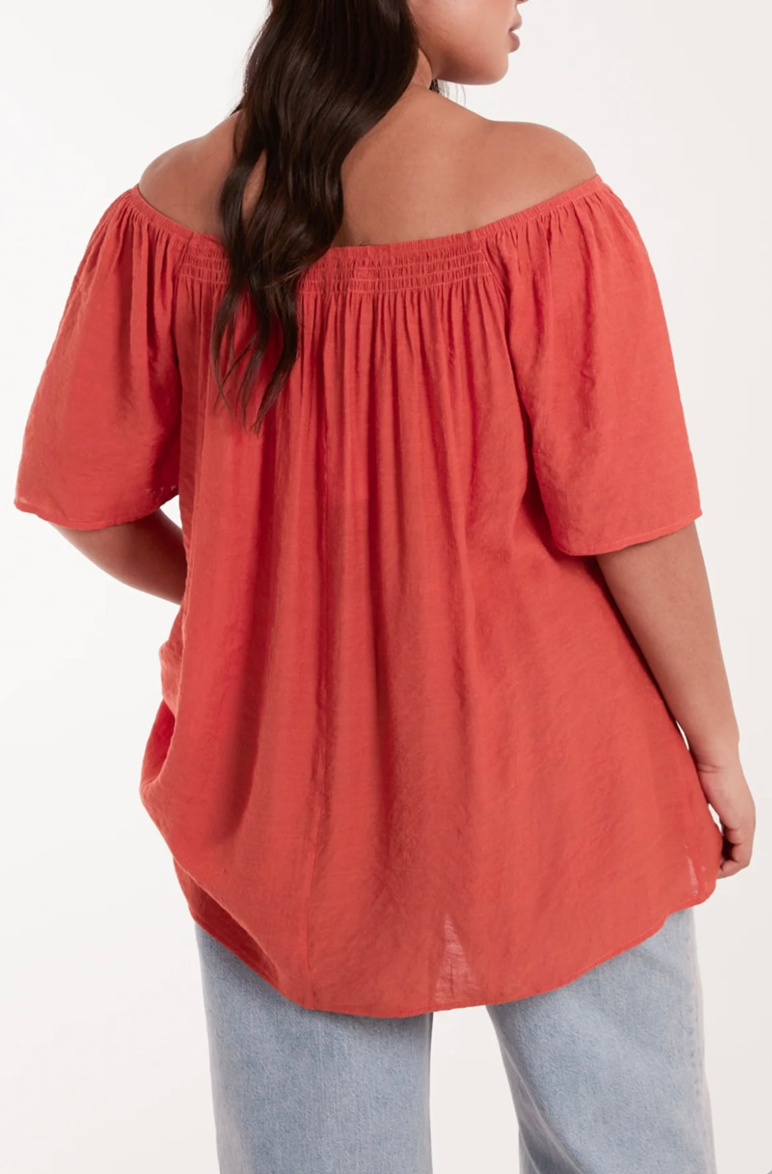 Curve Burnt Orange Bardot Top (size 18,20,22,24)