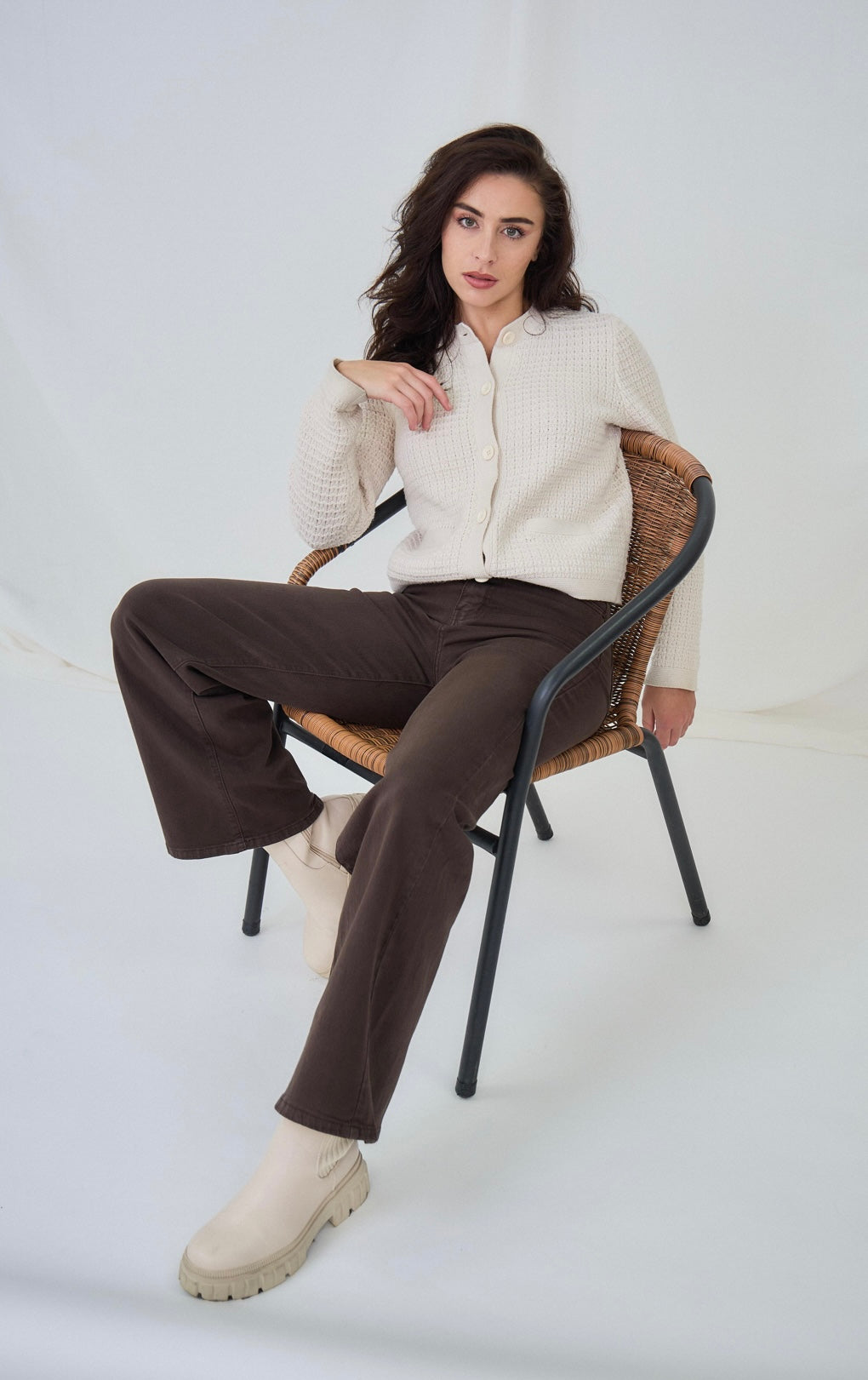 Brown Wide Leg Jeans