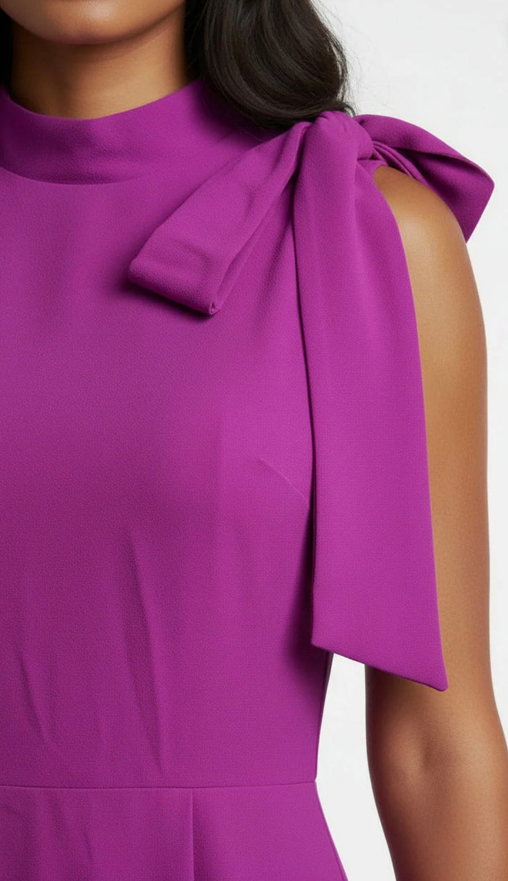 Magenta Bow Midi Dress