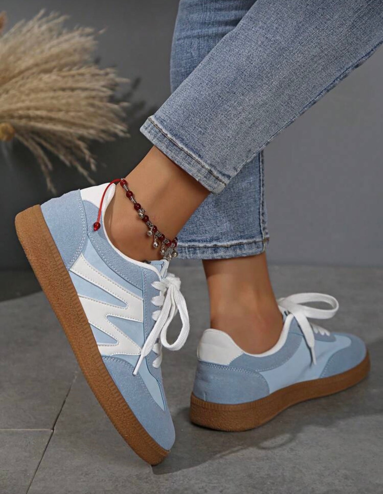 Kelsie Blue Monogram Trainers