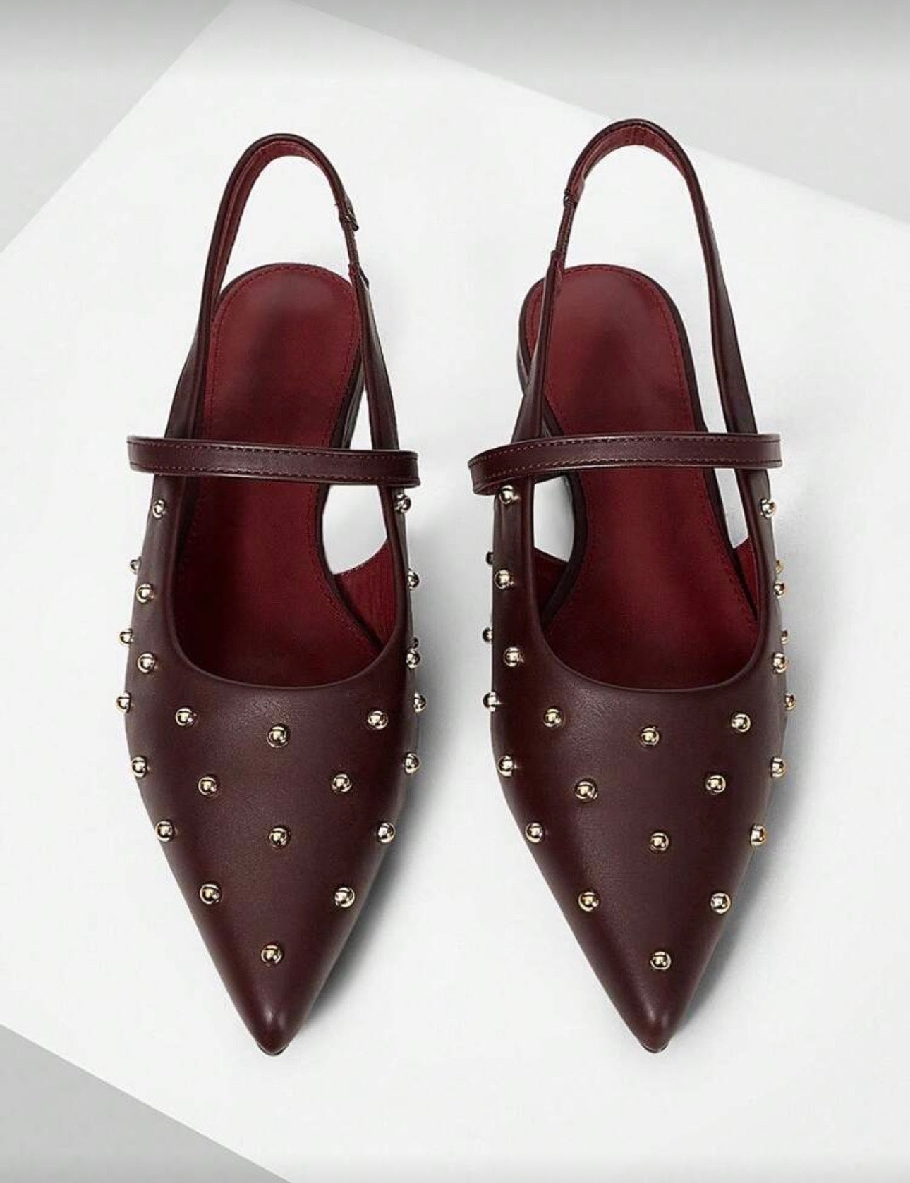 Burgundy Studded Pumps