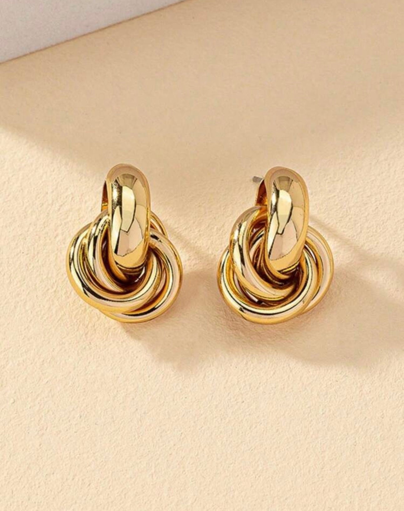 Gold Swirl Drop Earrings