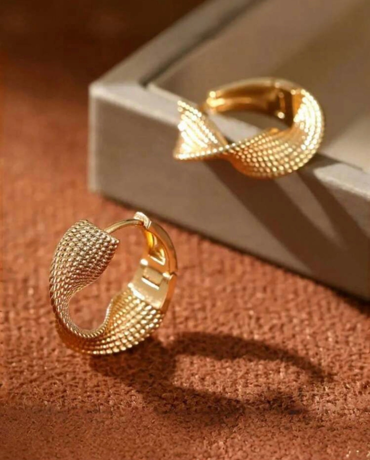 Gold Swirl Hoop Earrings