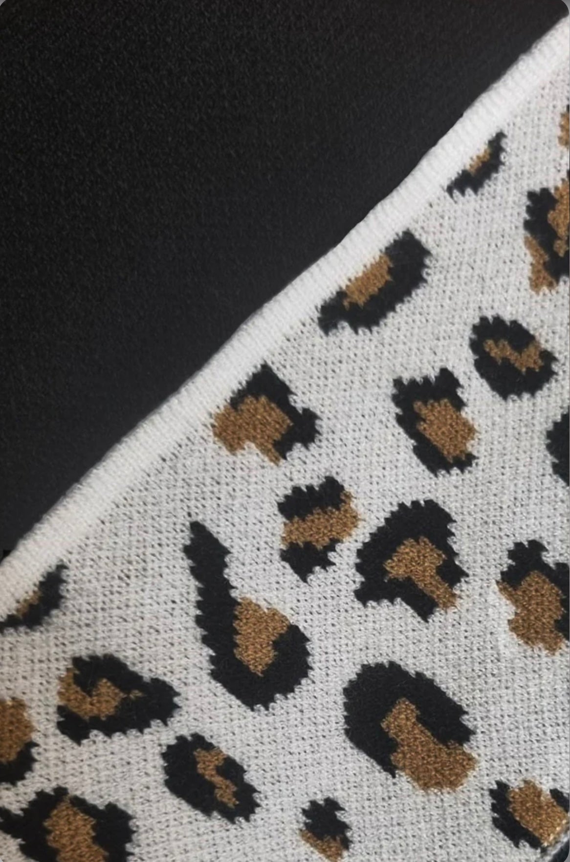 Black Leopard Print Soft Knit Jumper