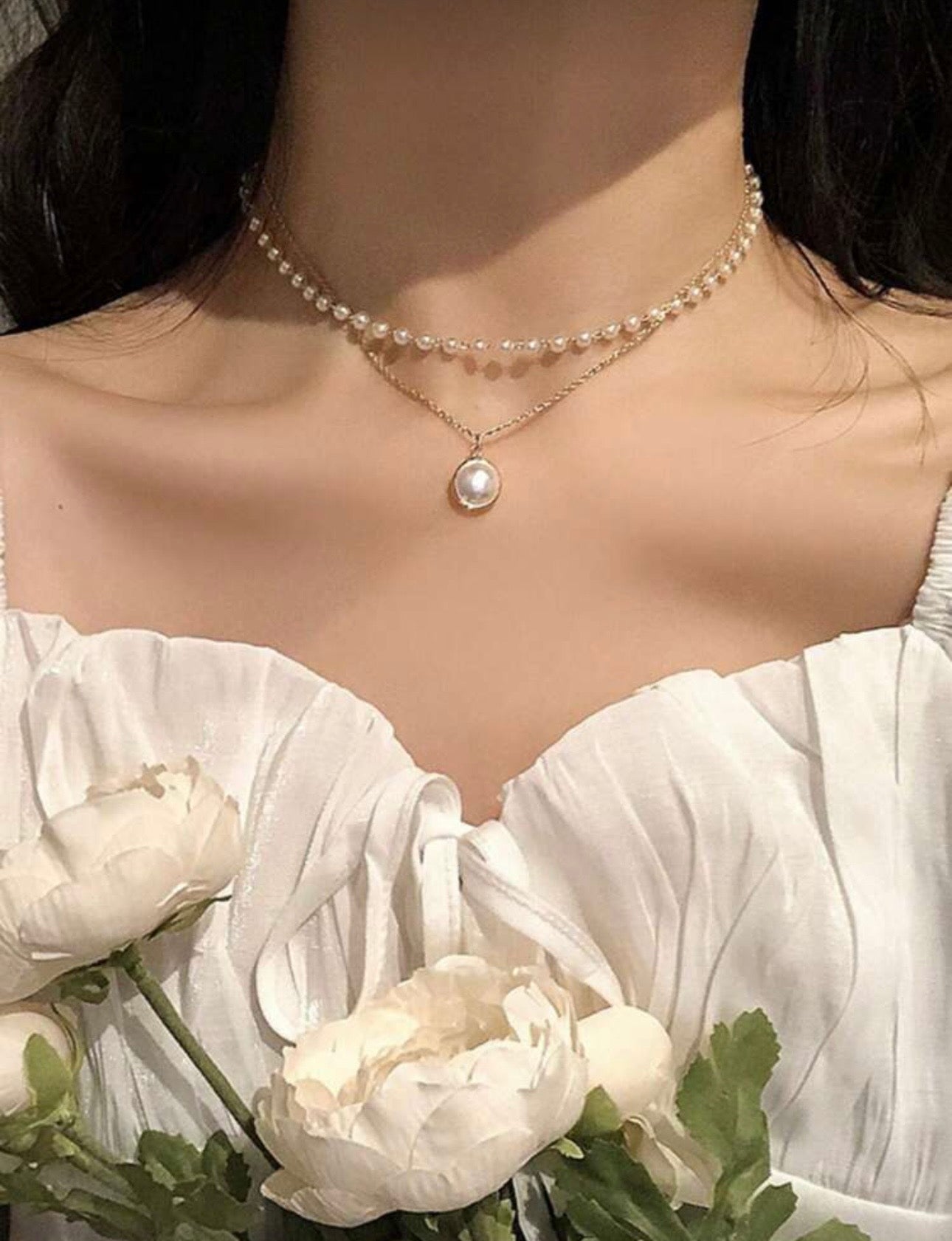 2 Tier Pearl Necklace