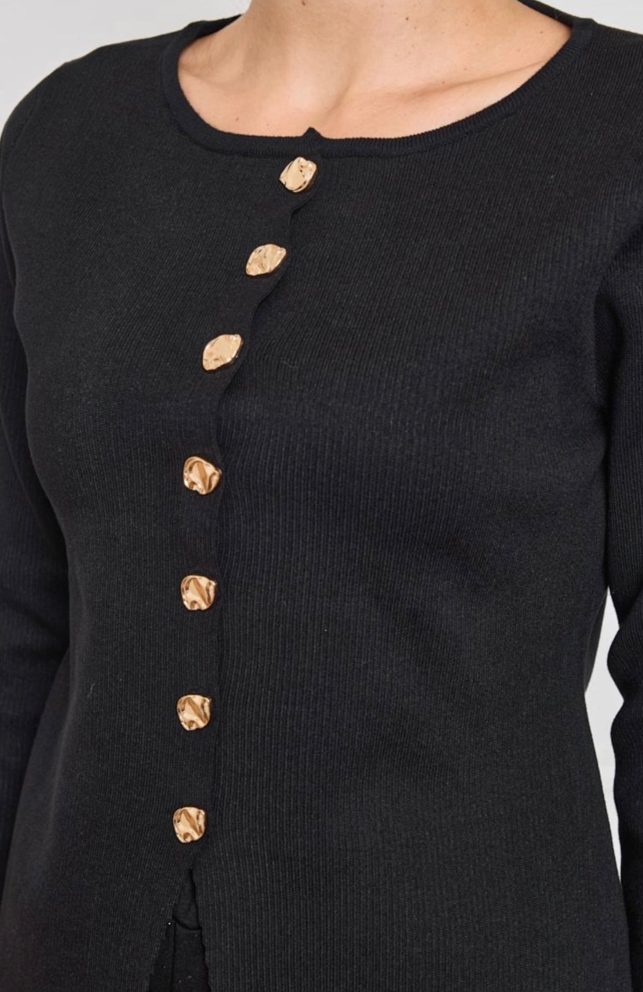 Black Peplum Cardigan Top