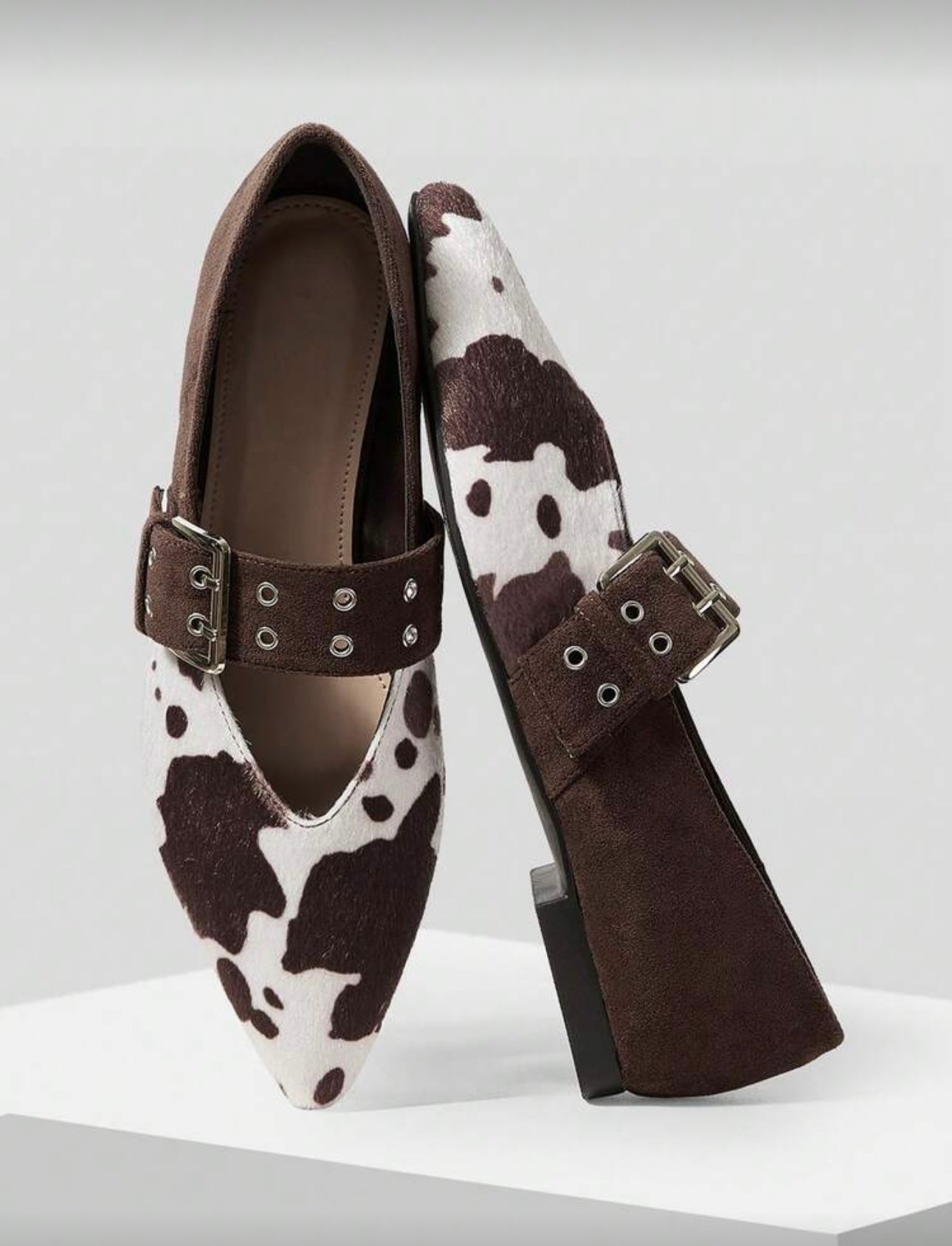 Brown Cow Print Pumps