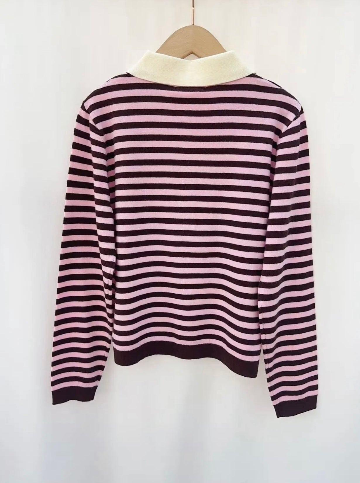 Pink & Brown Striped Jumper