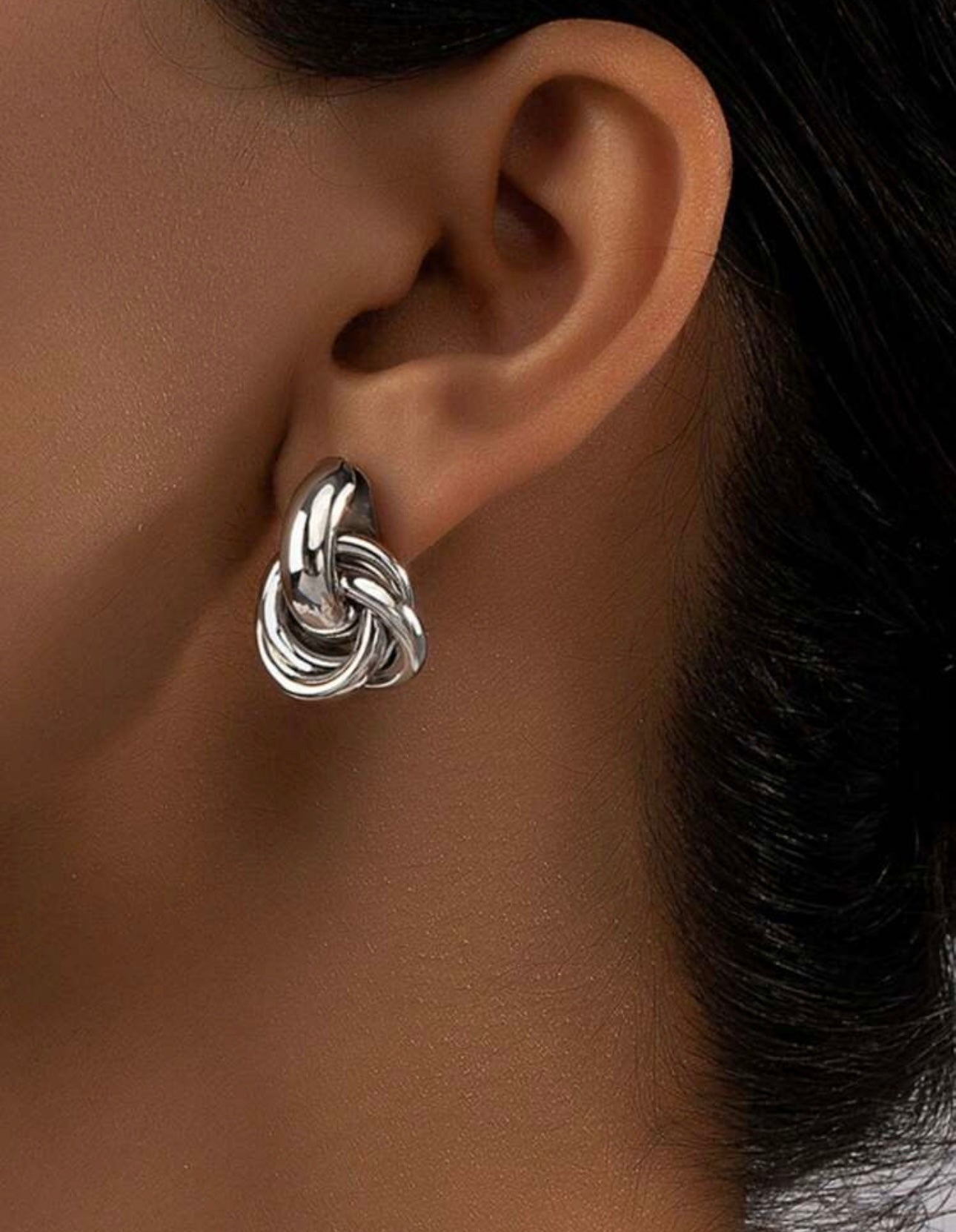 Silver Twist Earrings