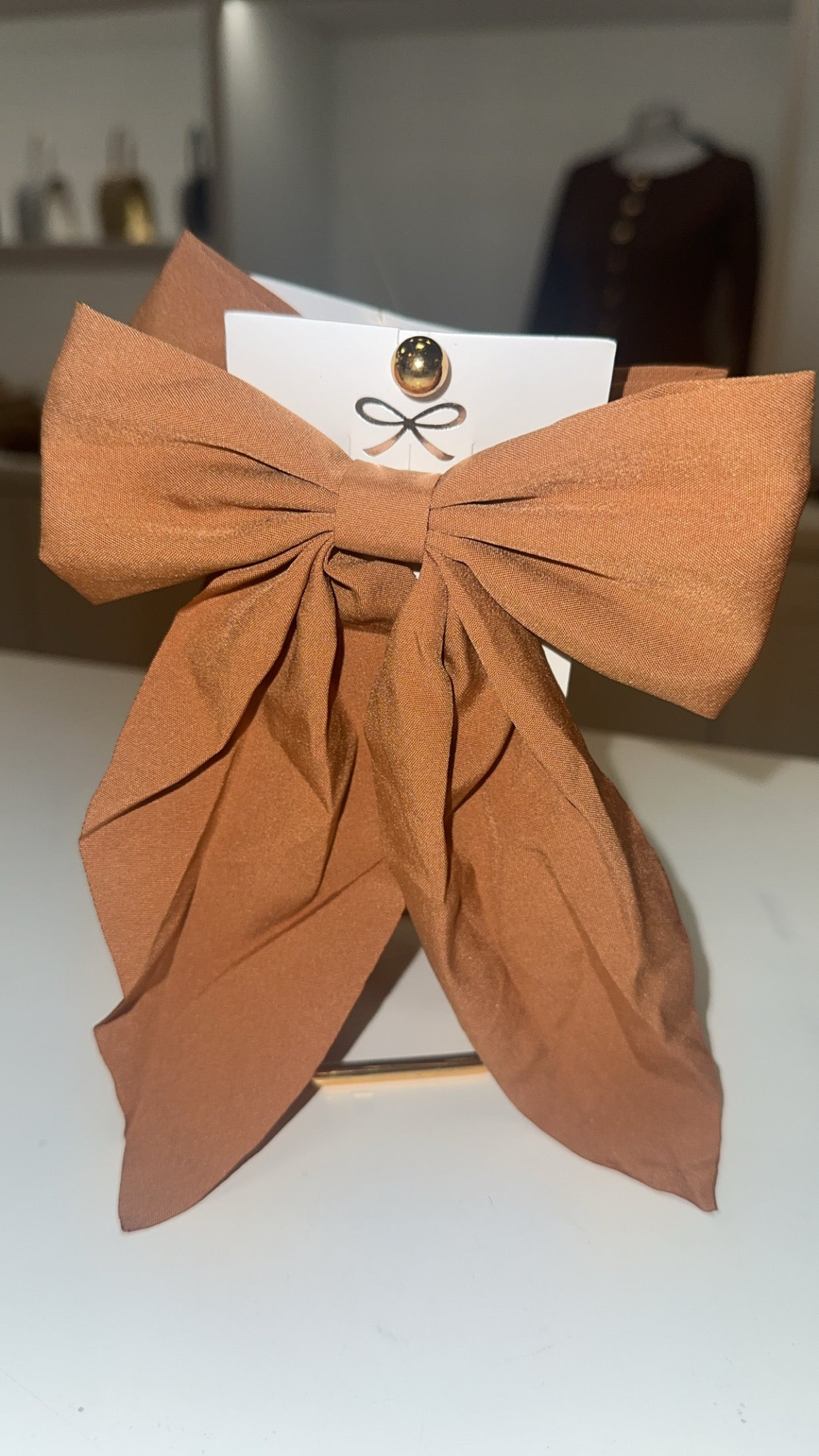 Tan Hair Bow
