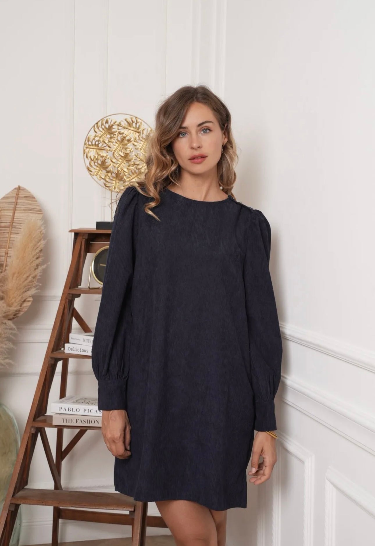 Navy Cord Dress
