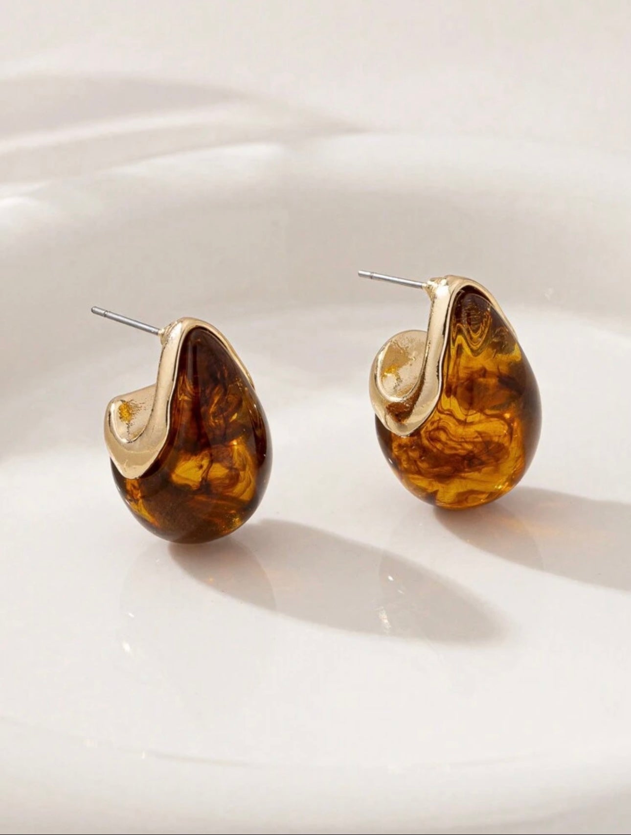 Gold & Brown Crystal Earrings