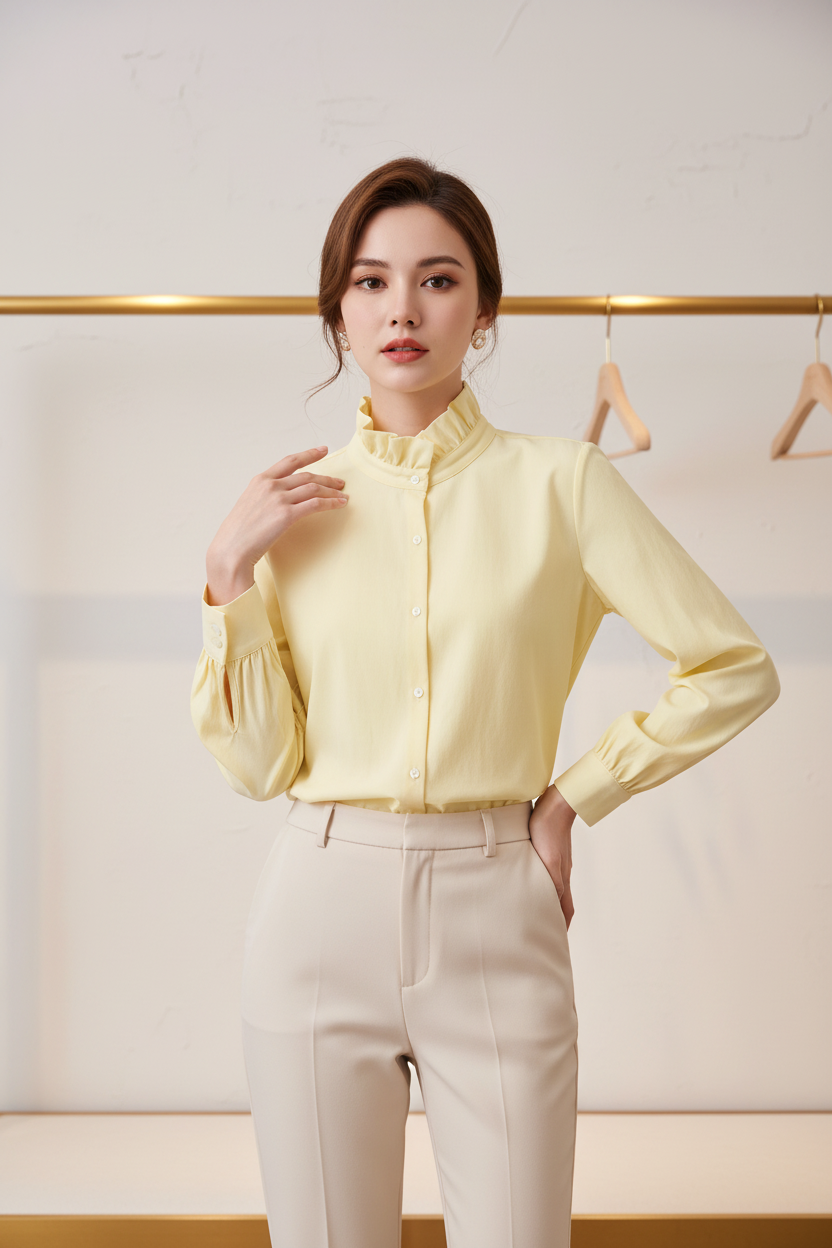 Chloe Lemon Frill Detail Shirt