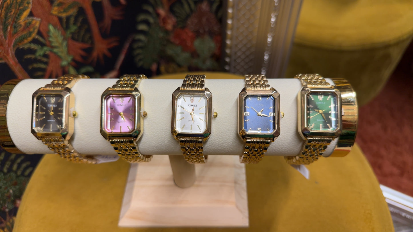 Gold Watch With Metallic Face