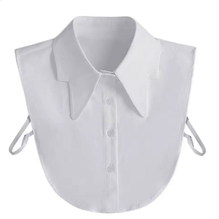 #25 White Oversized Lapel False Collar