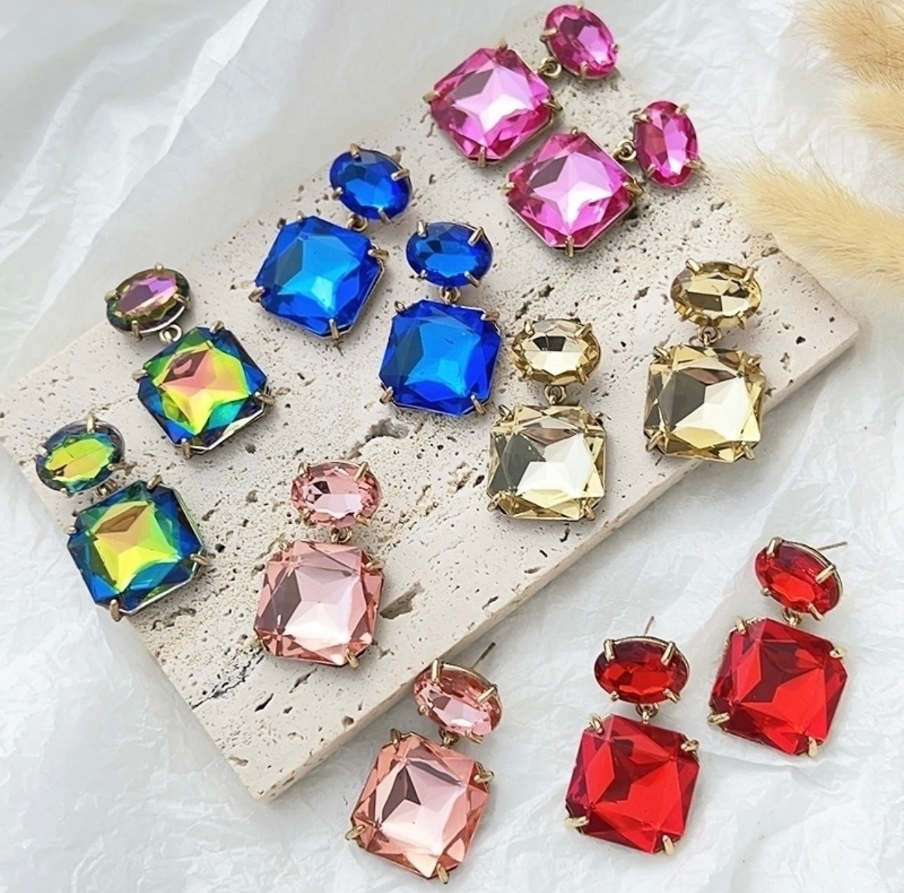 Red Cube Earrings