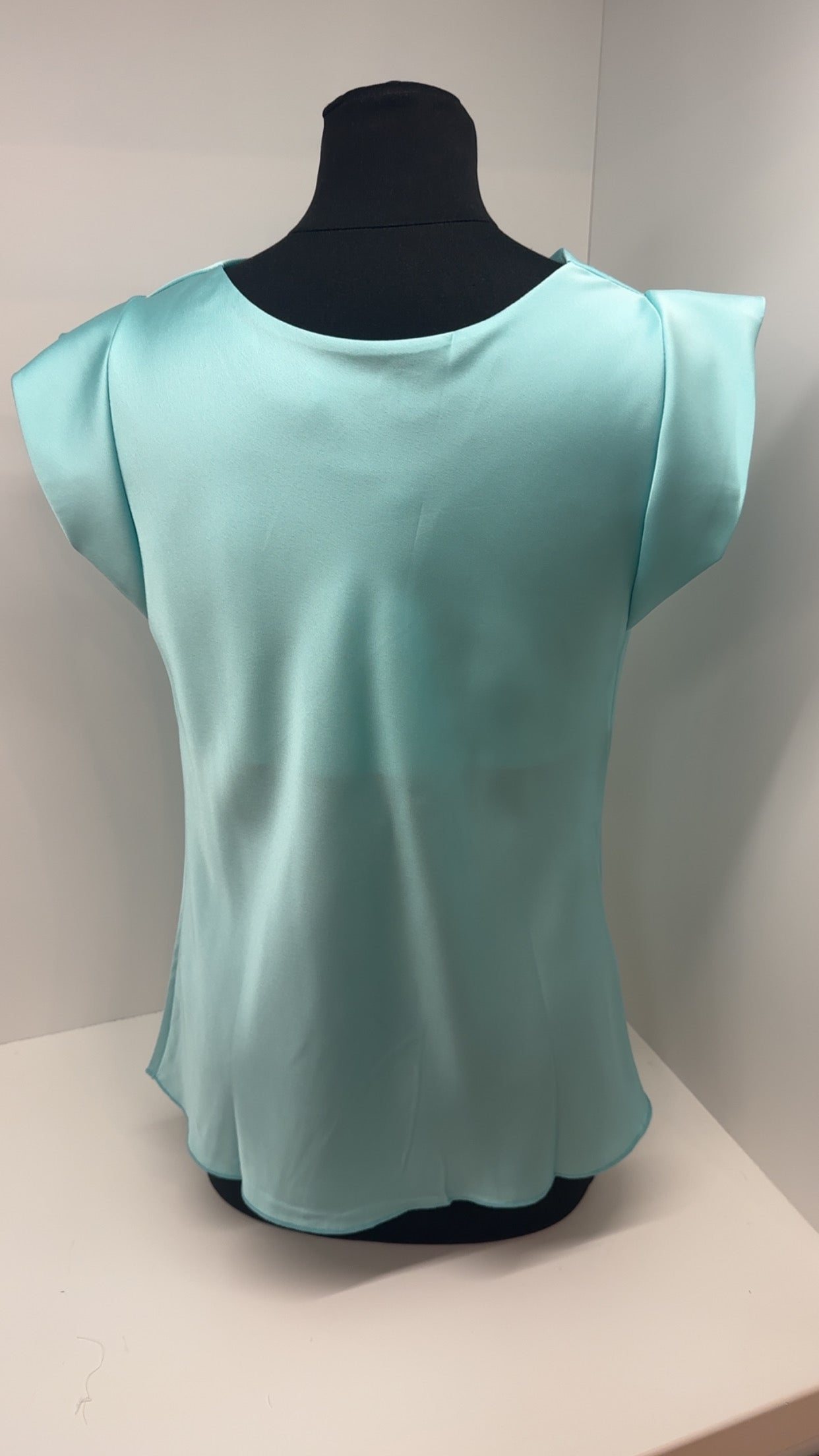 Kerrie Mint Satin Cowl Neck Top