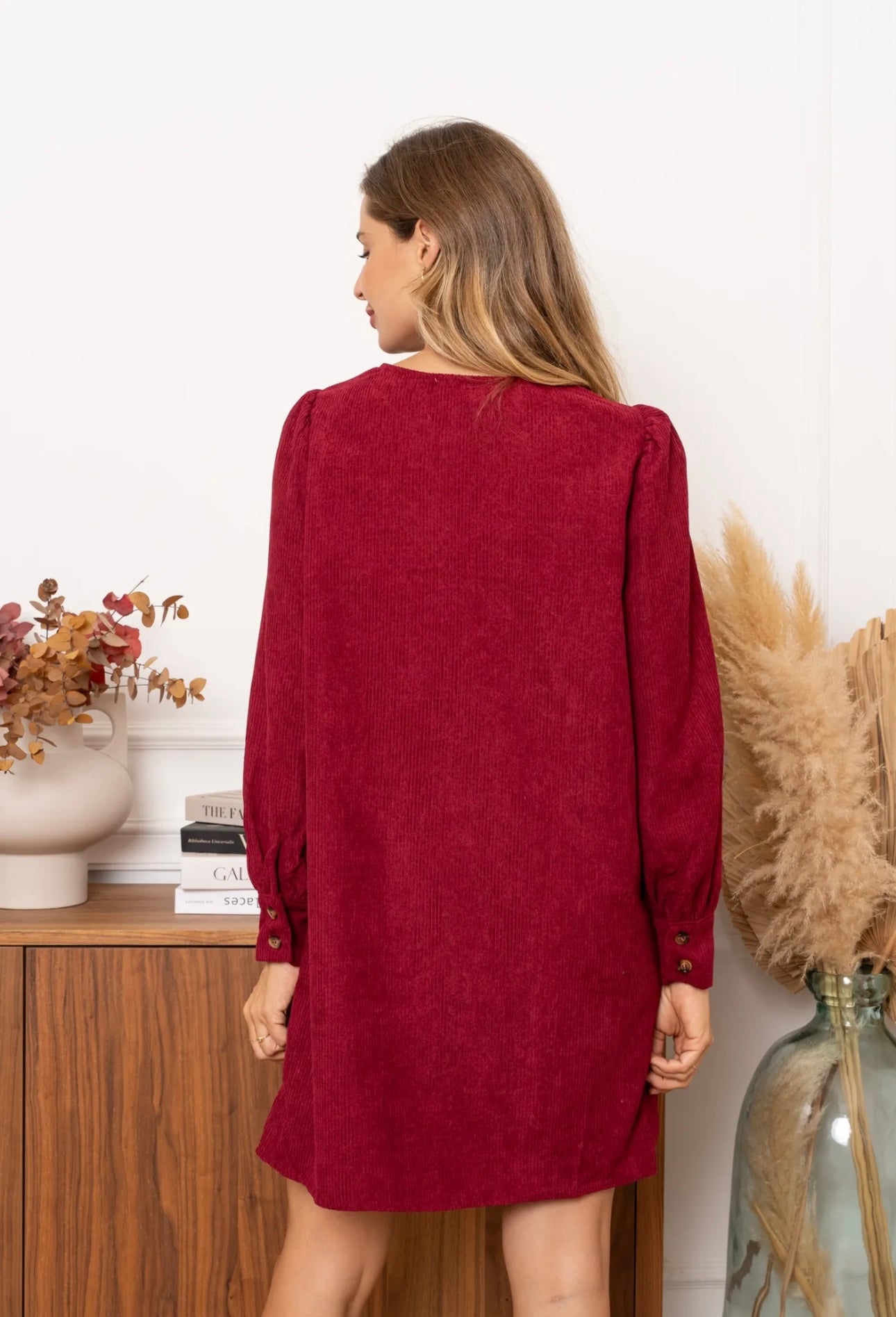Burgundy Cord Dress