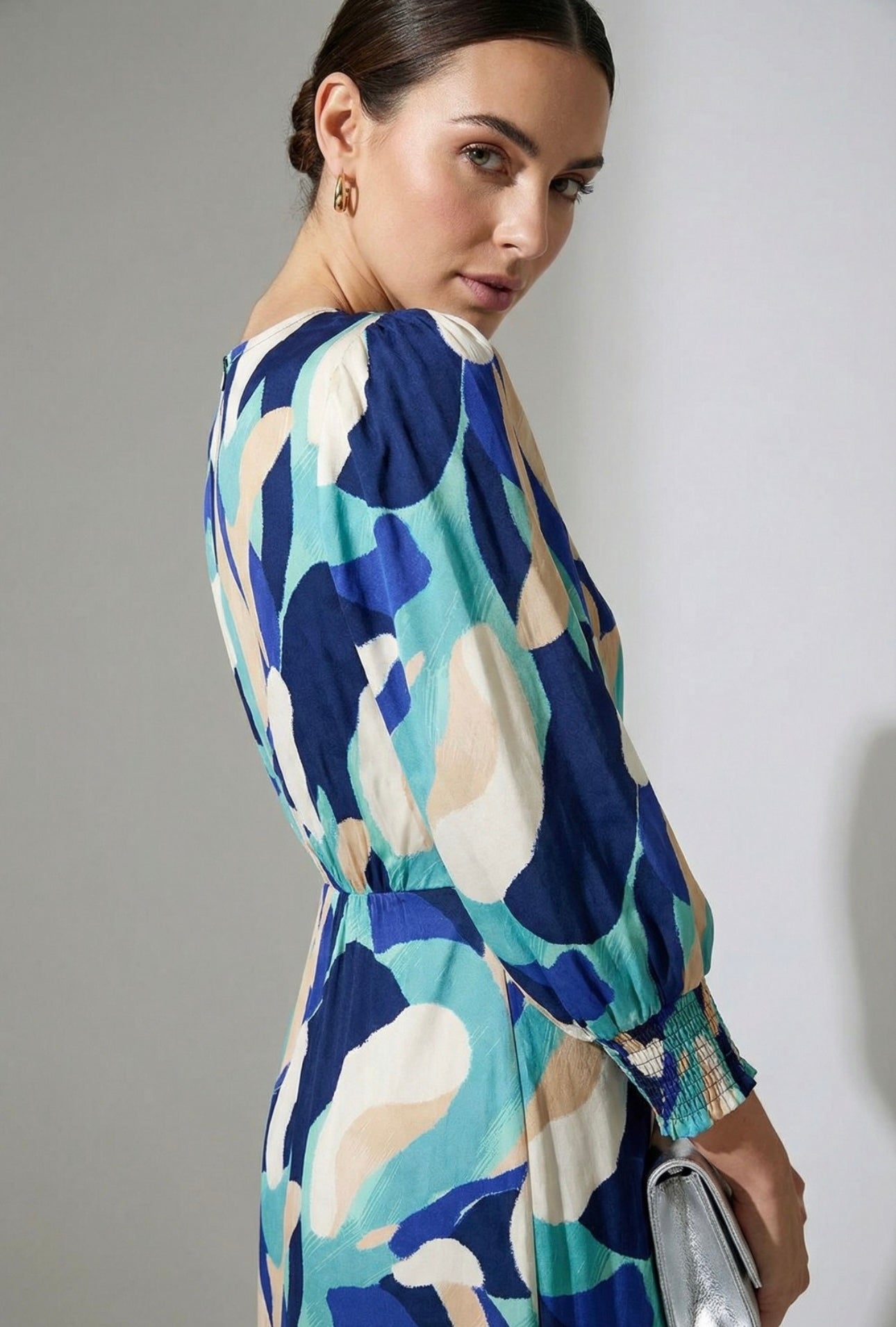 Chloe Navy & Mint Midi Dress (size 8,10,14,16)