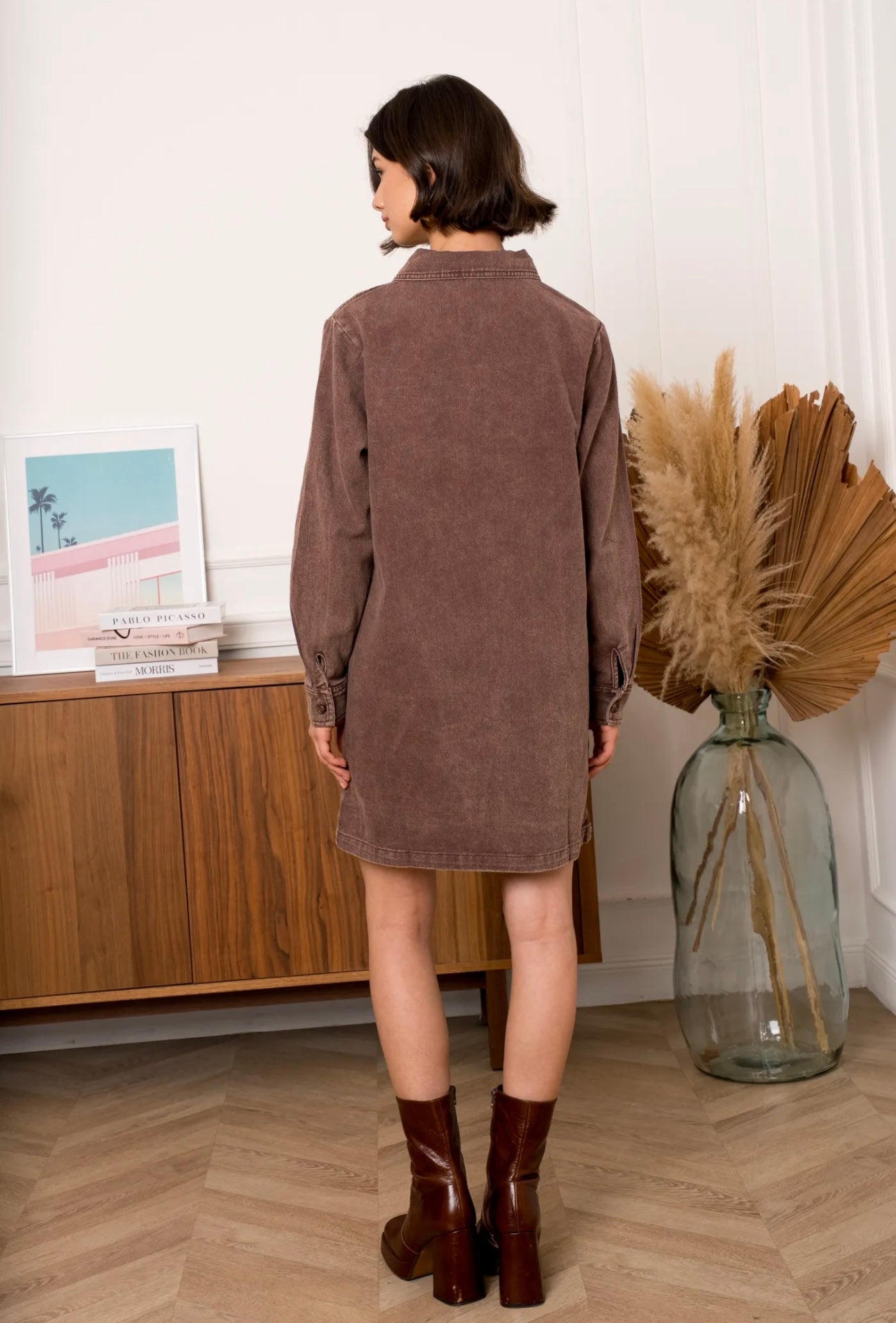 Brown Denim Dress