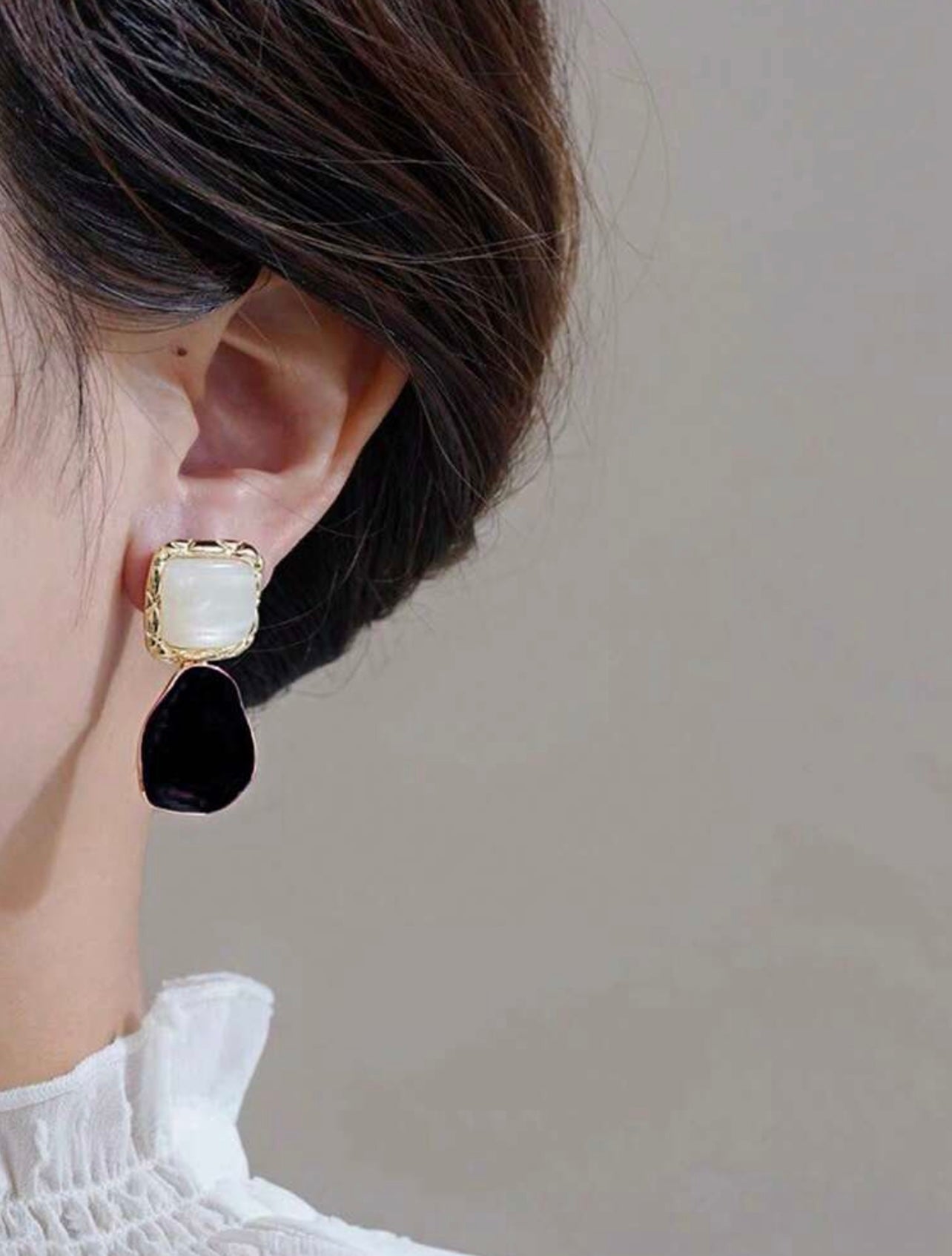 Black & Gold Patent Earrings