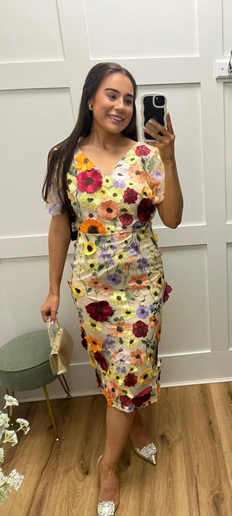 Ivy Floral Dress In Lemon (size 10/12)