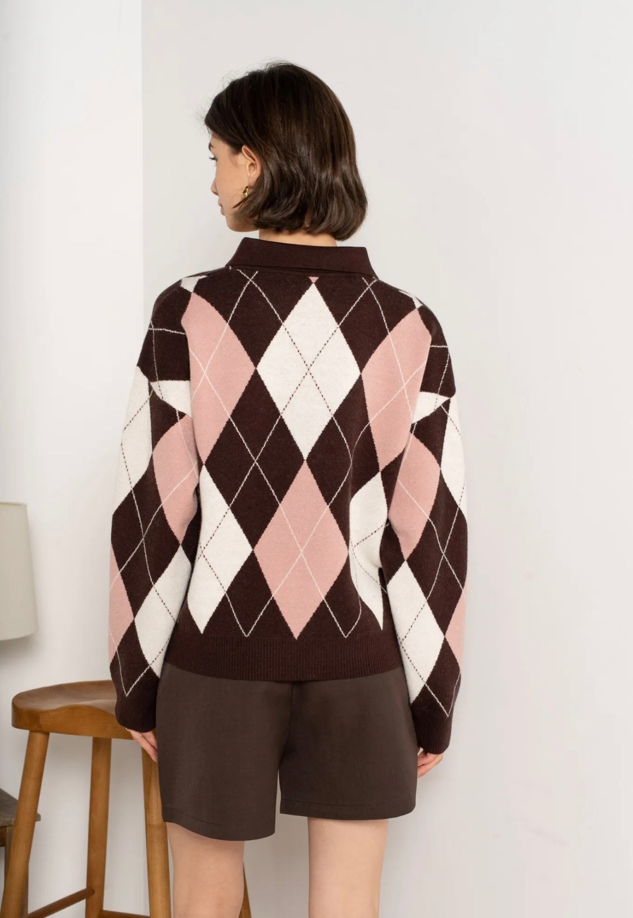 Ivy Brown Argyle Jumper