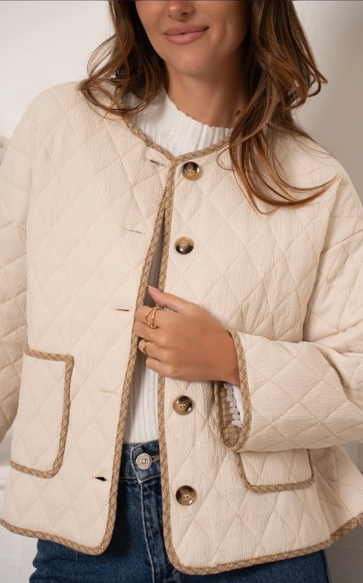 Cream & Beige Padded Jacket