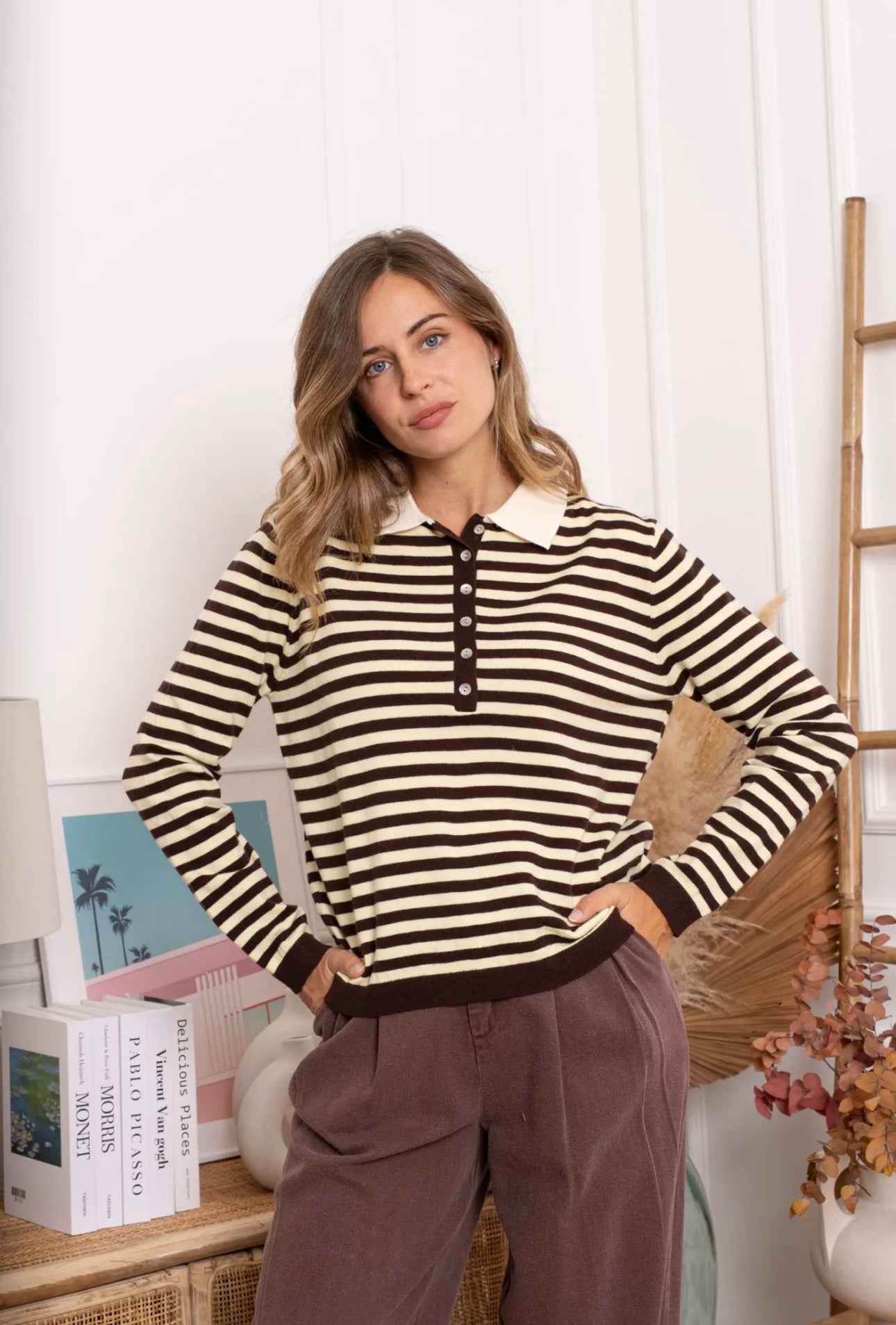 Yellow & Brown Striped Jumper