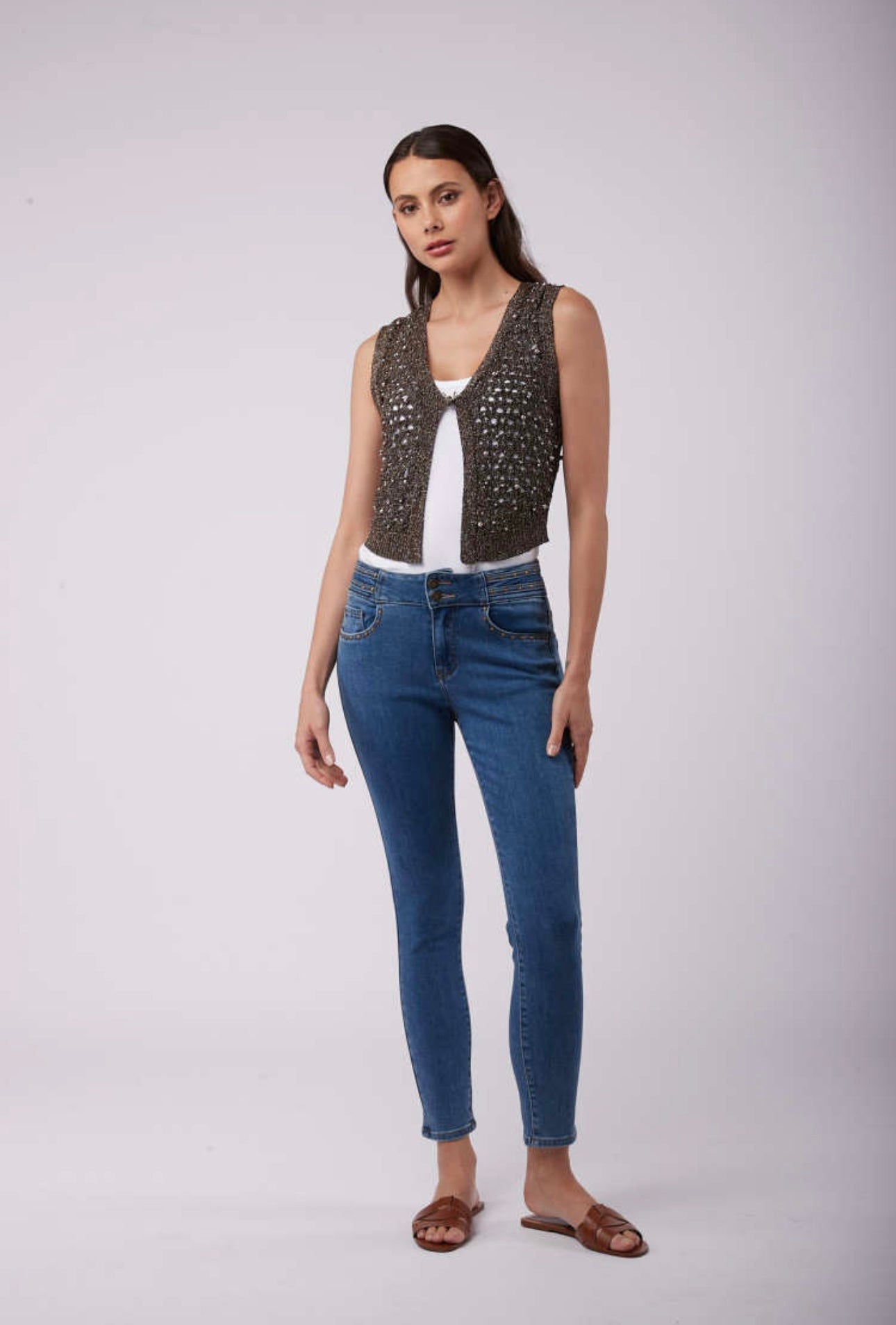 Daisy Toxik Mid Wash Studded Jeans