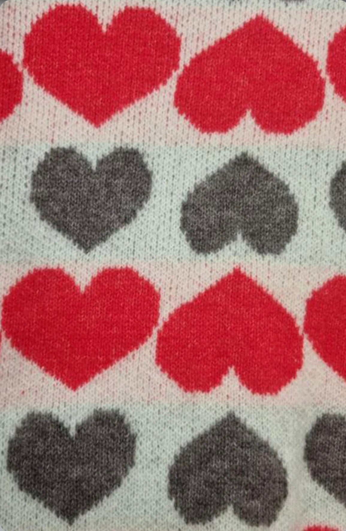 Mandie Red & Grey Hearts Jumper