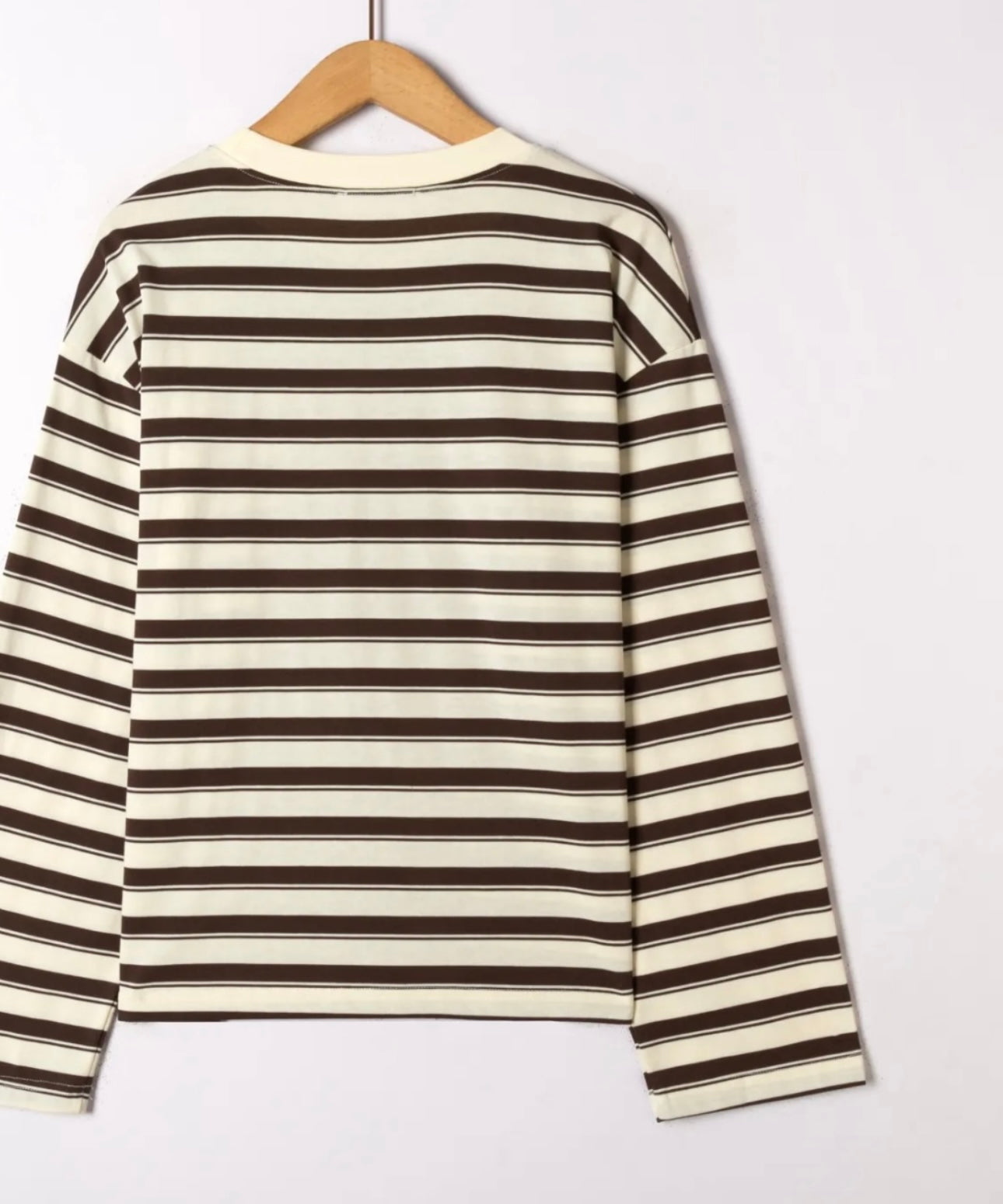 Brown & Yellow Striped Long Sleeve Top