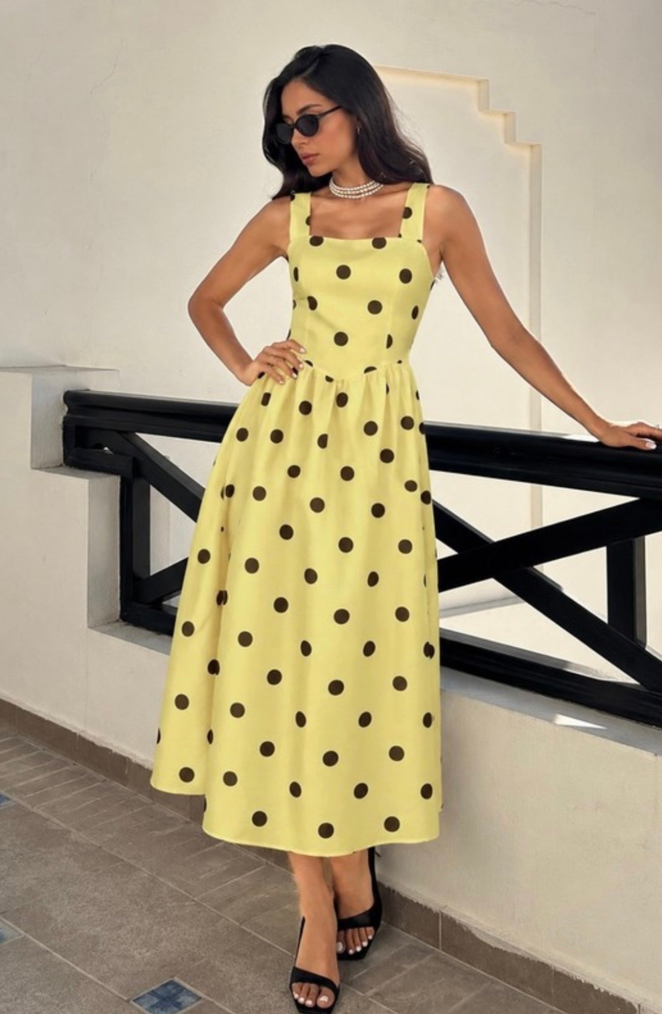 Zoey Lemon & Brown Polka Dot Dress