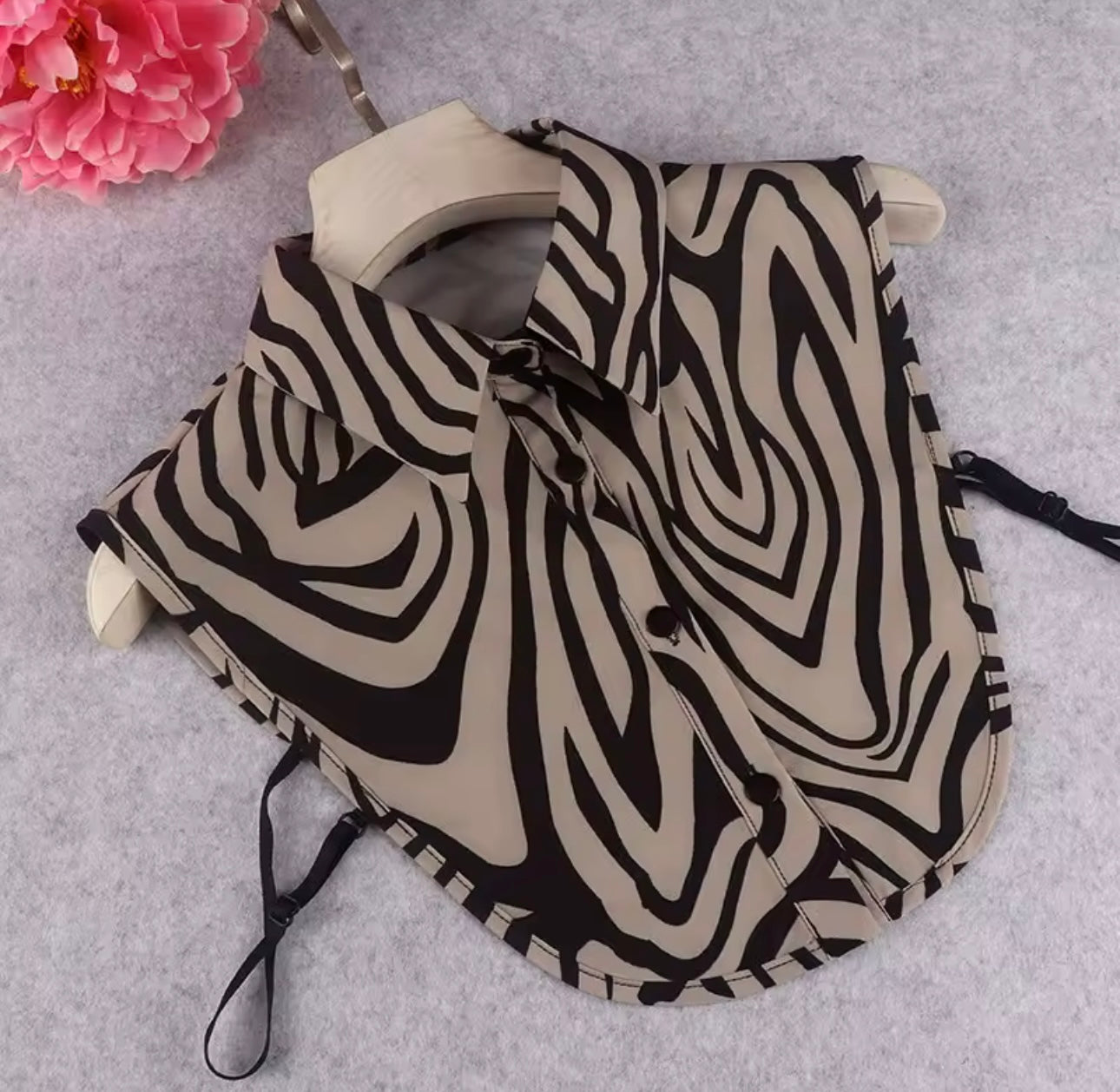 #29 Dark Zebra Print False Collar