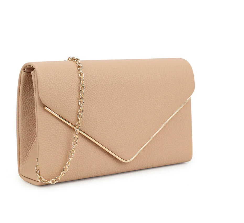 Nude Envelope Clutch Bag