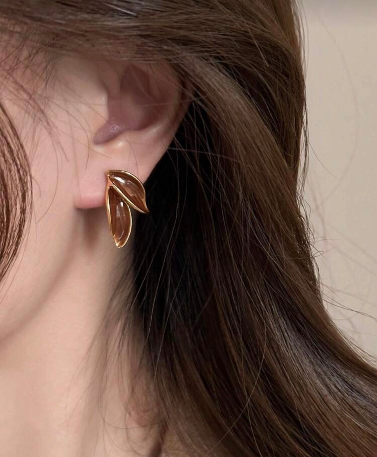 Brown Leaf Earrings