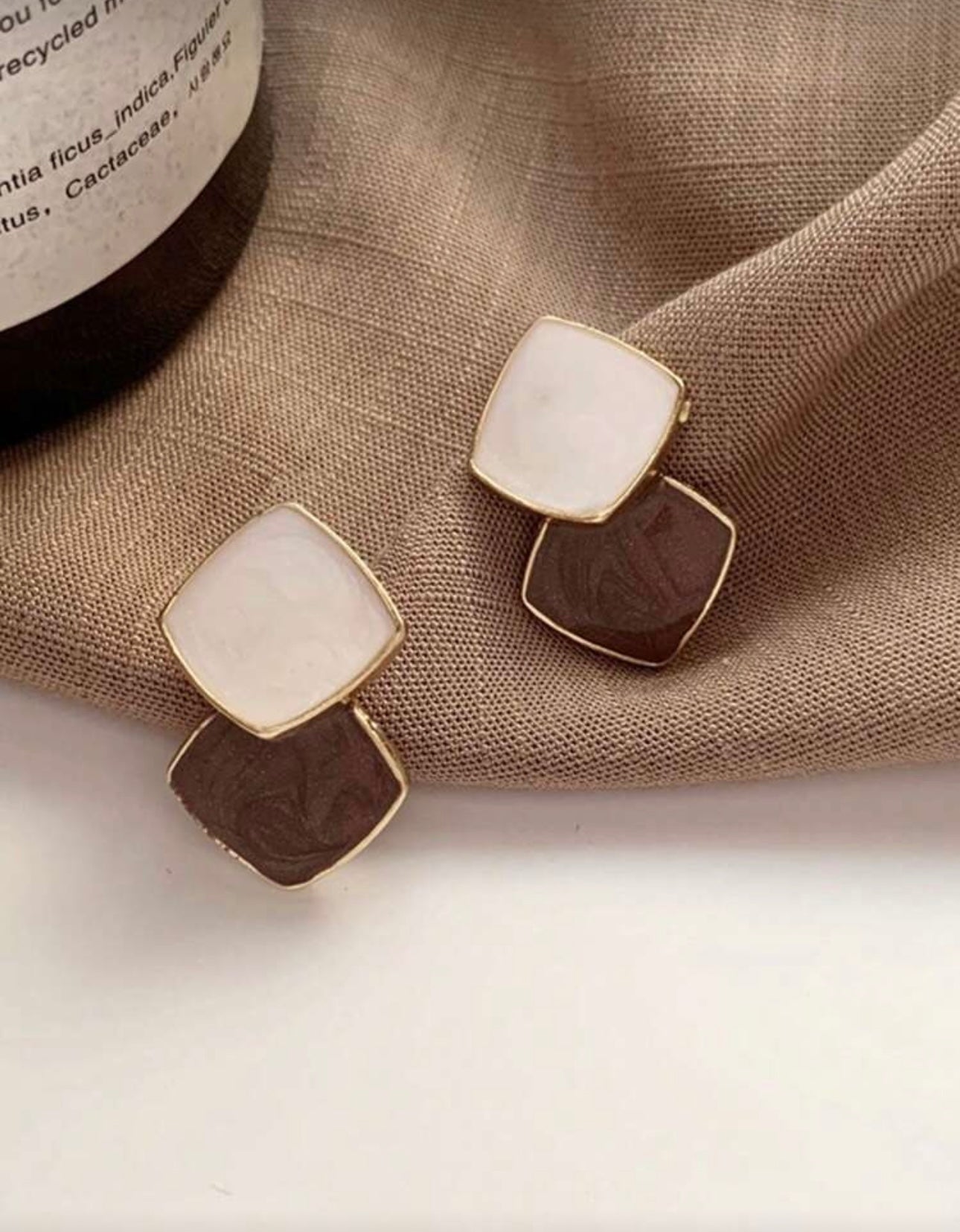 Brown & Cream Earrings