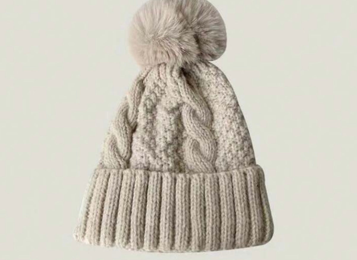 Taupe Bobble Hat