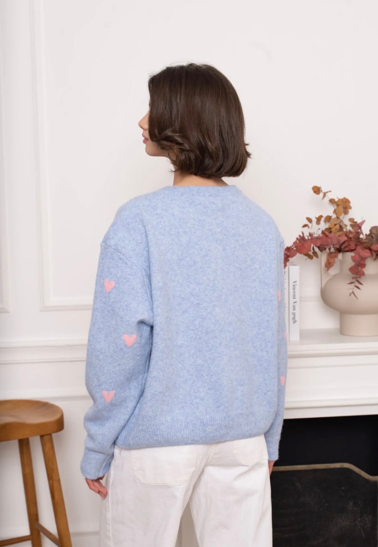 Emily Blue Heart Cardigan