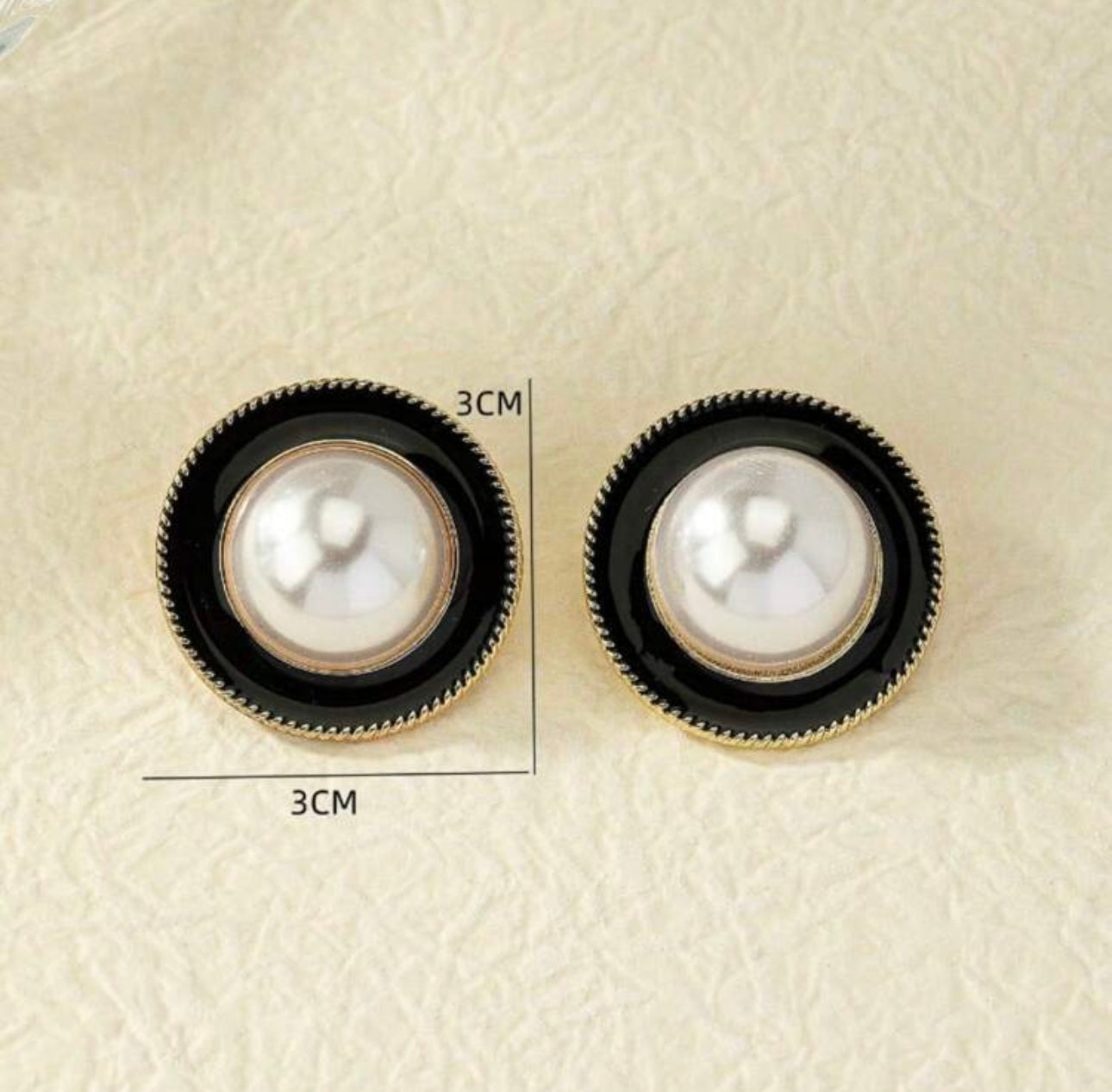 Oversized Black Pearl Earrings