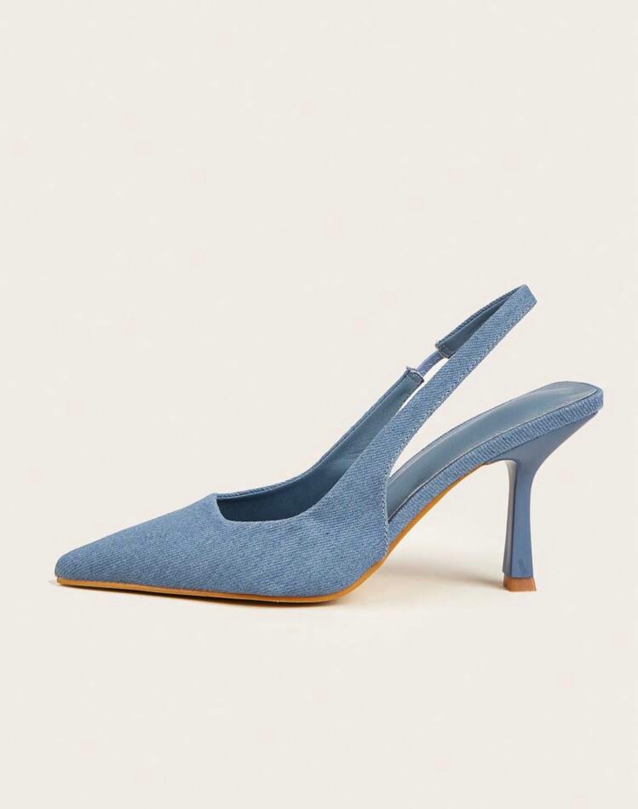Denim Slingback Heels