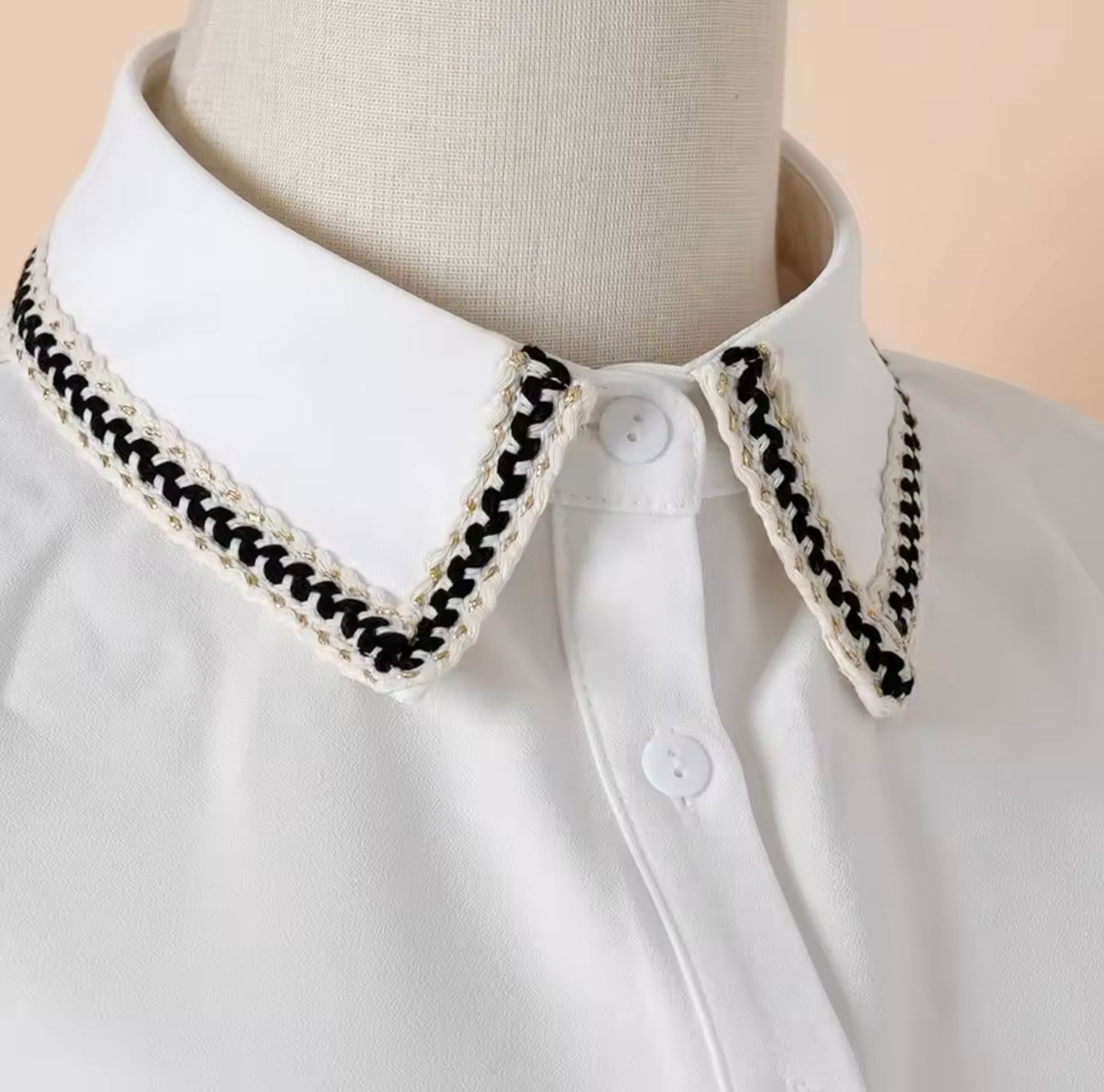 #7 Black & Gold EmbroideredFalse Collar