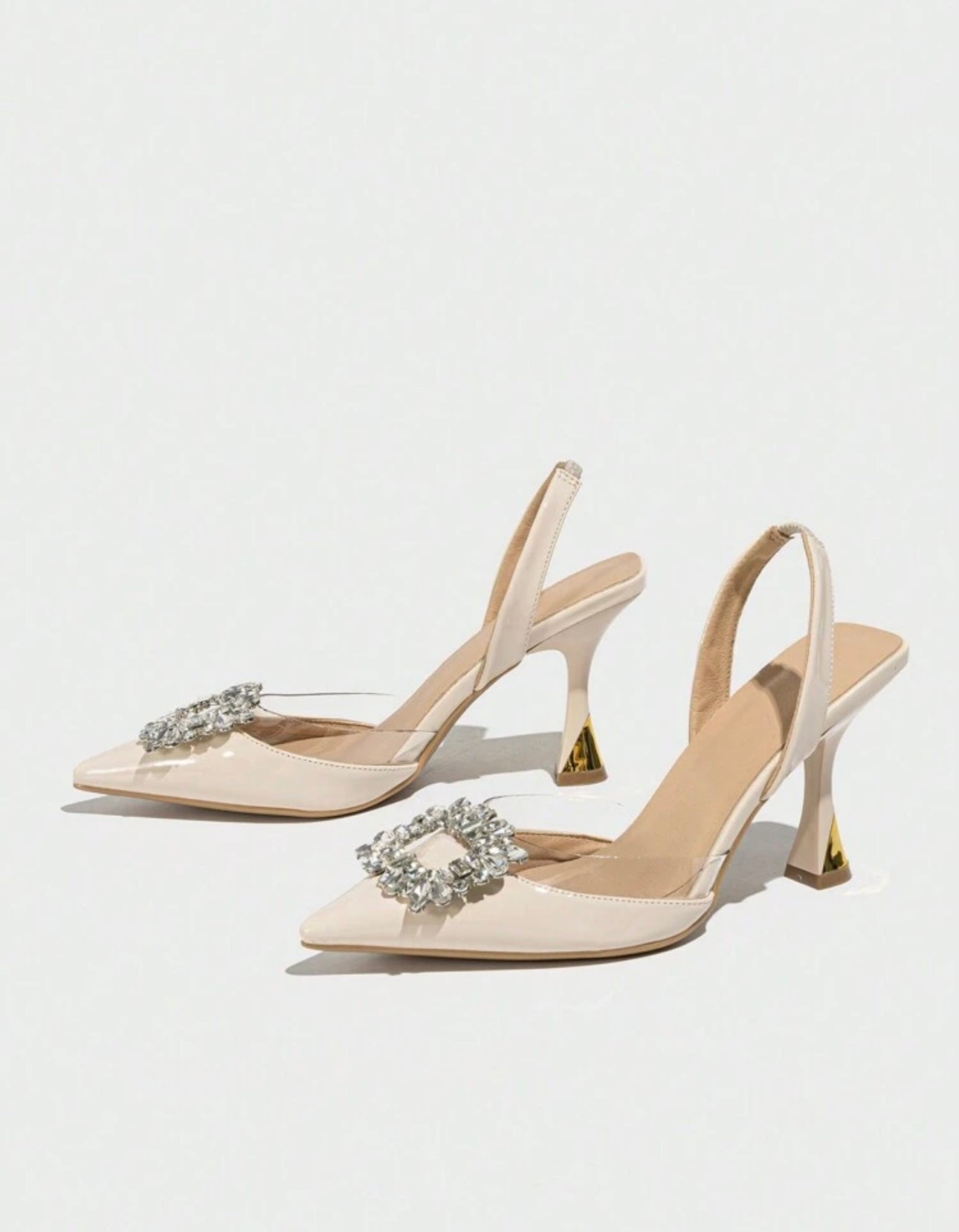 Ivory Patent Slingback Heels