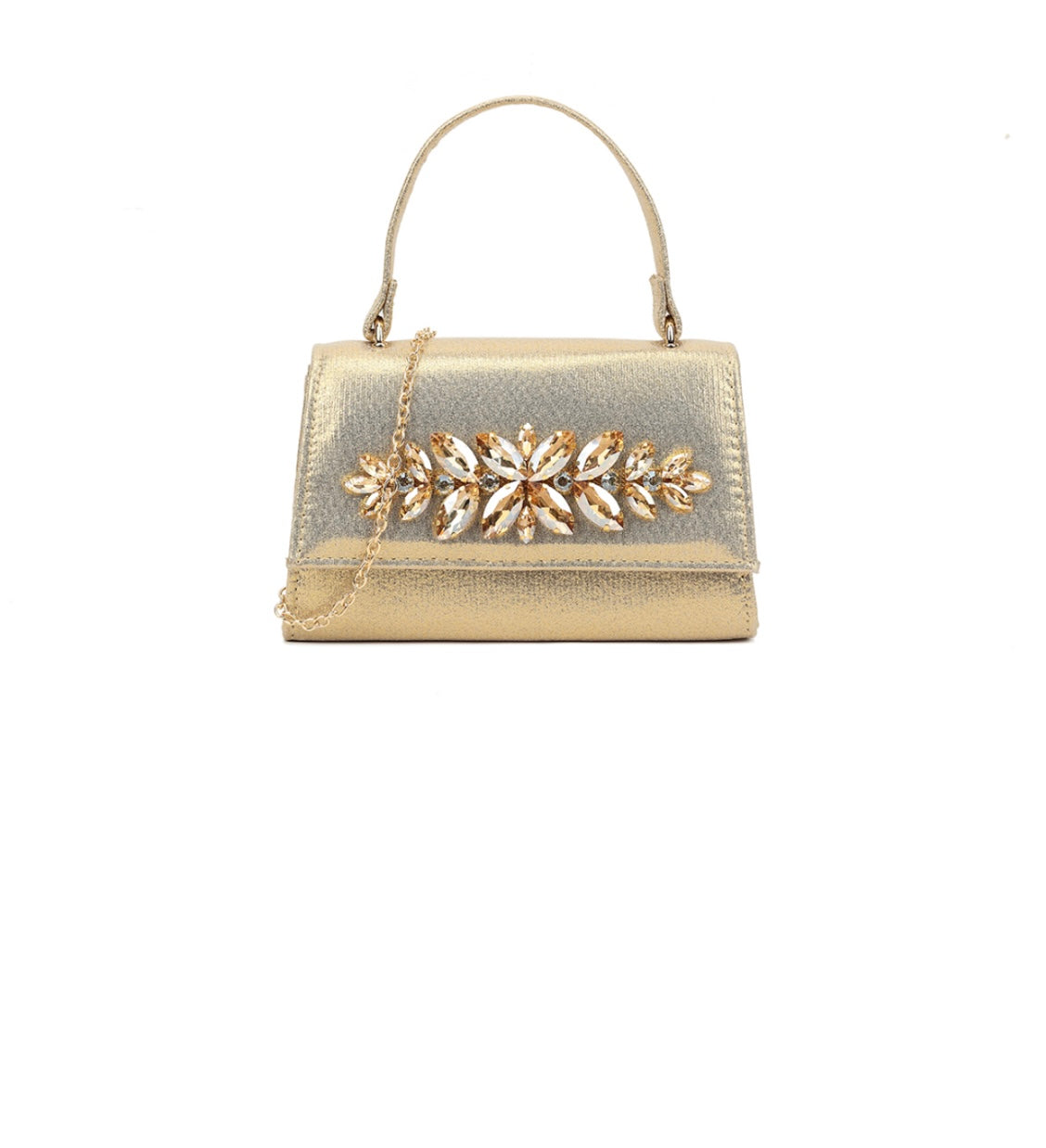 Gold Jewel Embellished Handbag