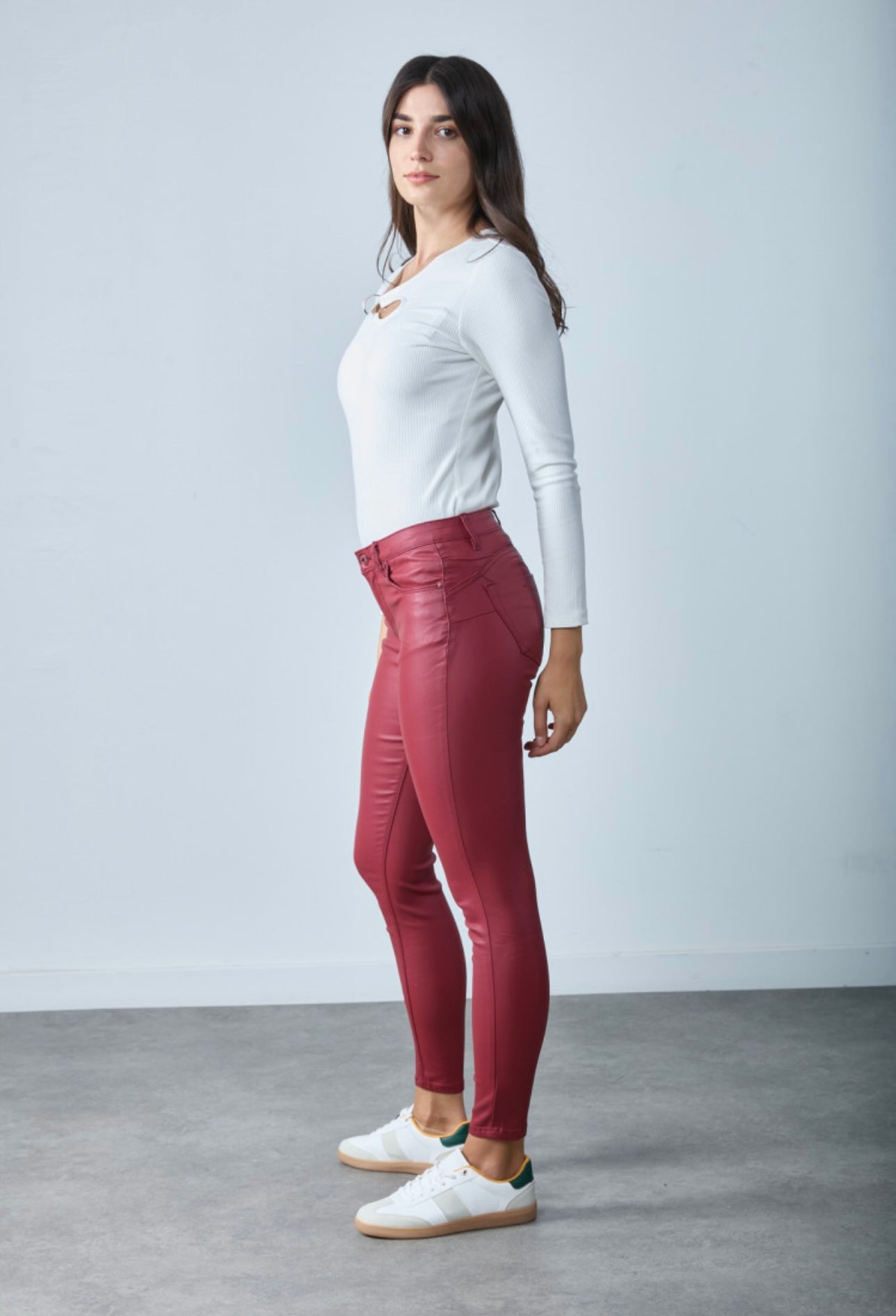 Toxik Burgundy Leather Trousers