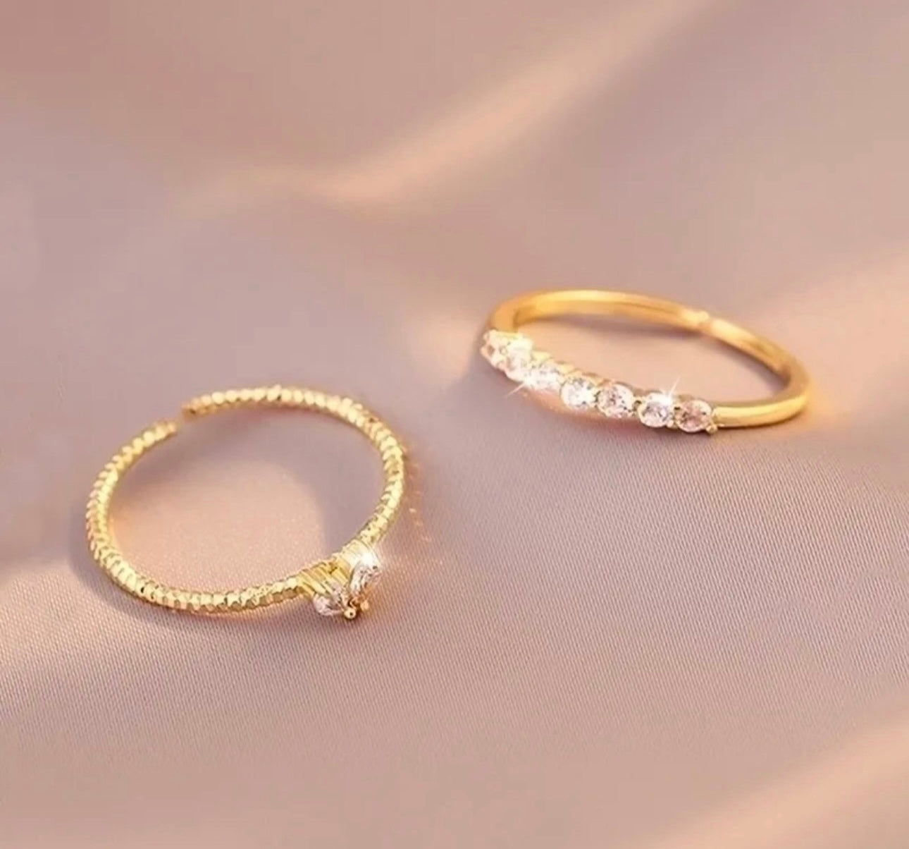 Gold Costume 2 Piece Ring Set