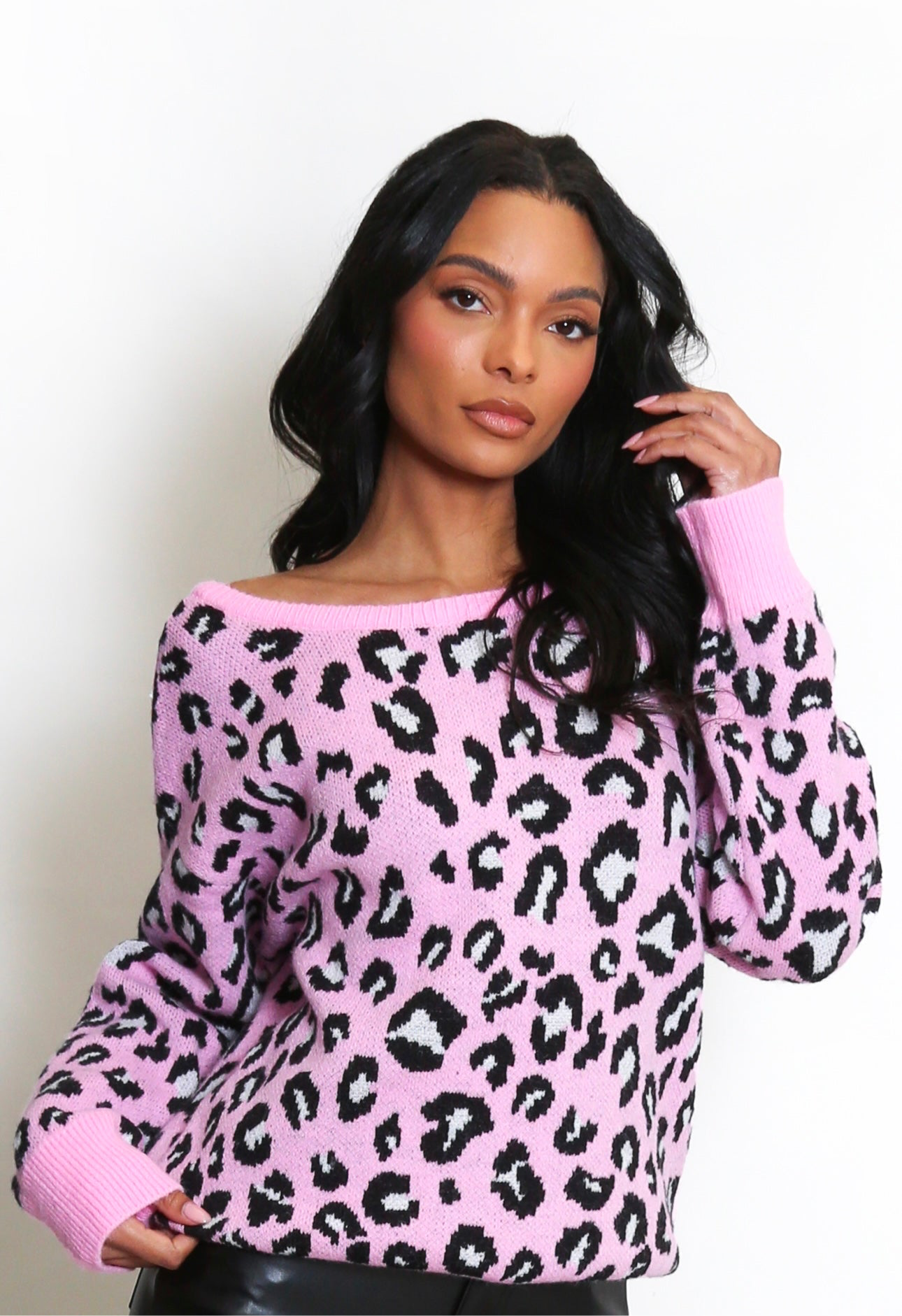 Francesca Leopard Print Bow Detail Jumper