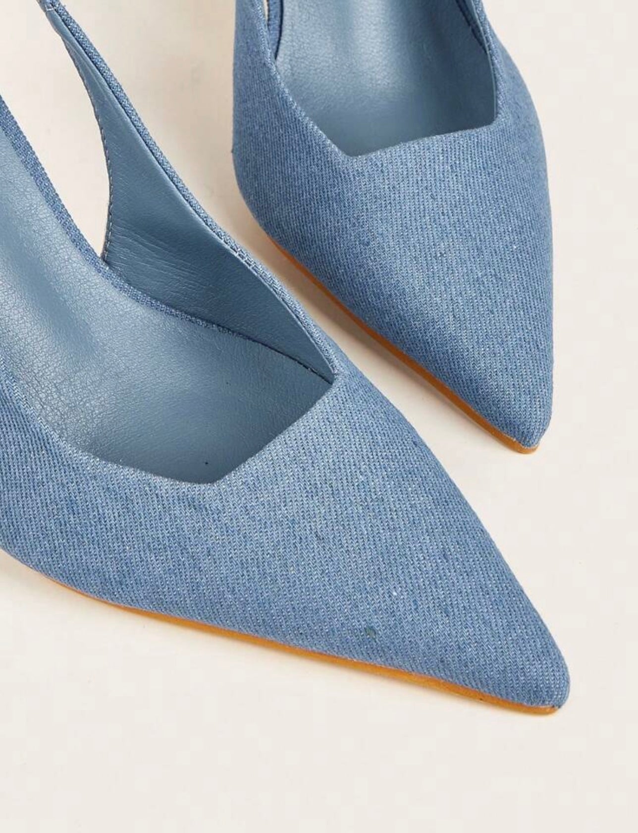 Denim Slingback Heels