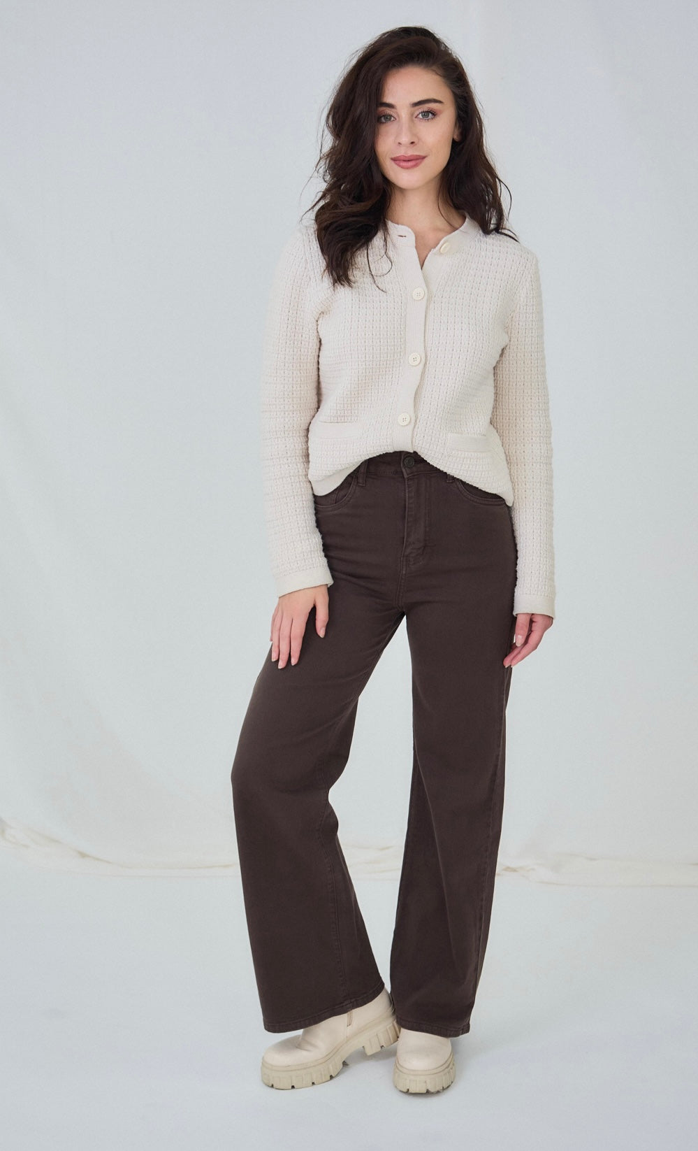 Brown Wide Leg Jeans