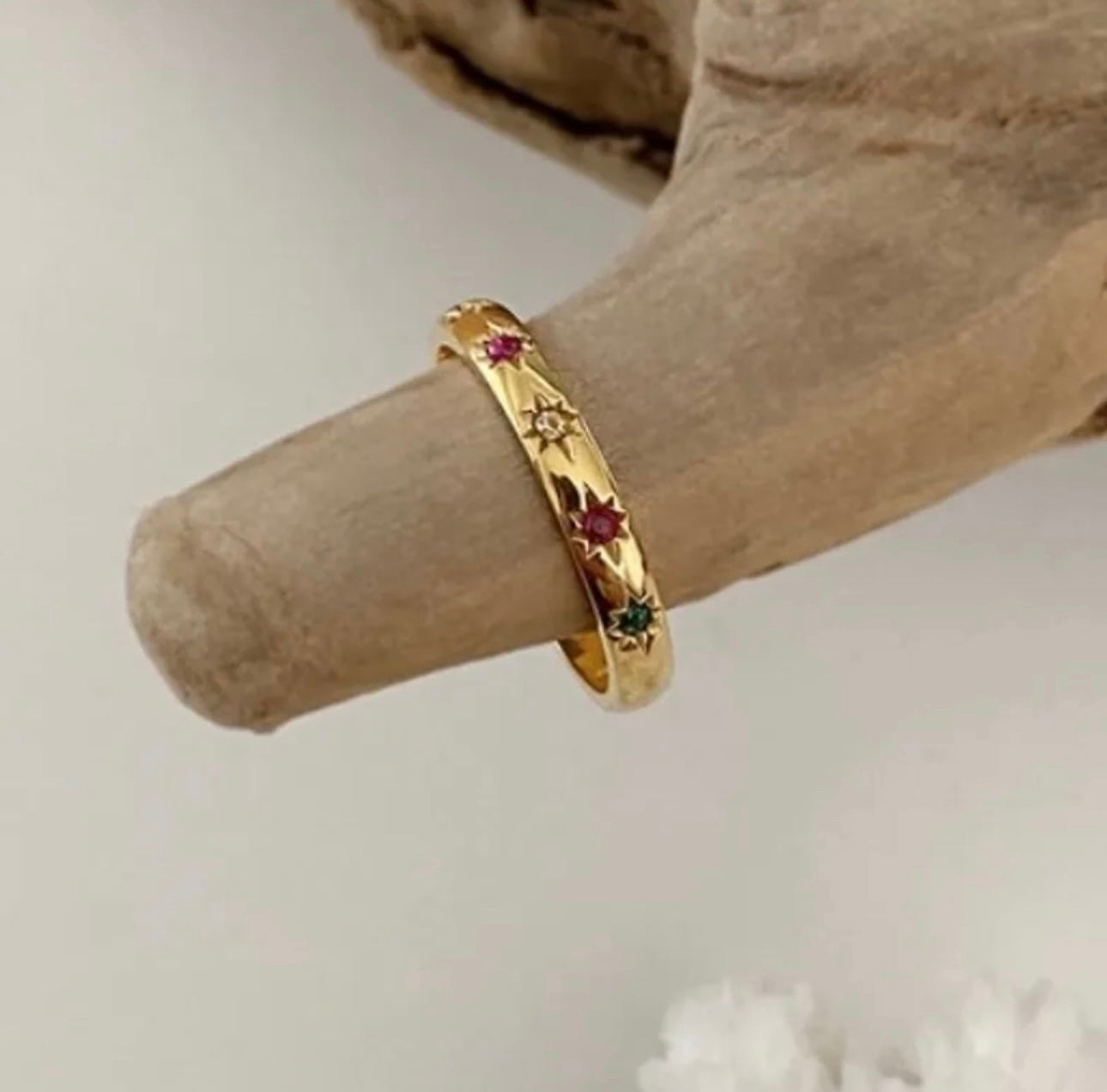 Celestial Gold Coloured Diamond 2 Piece Ring Set